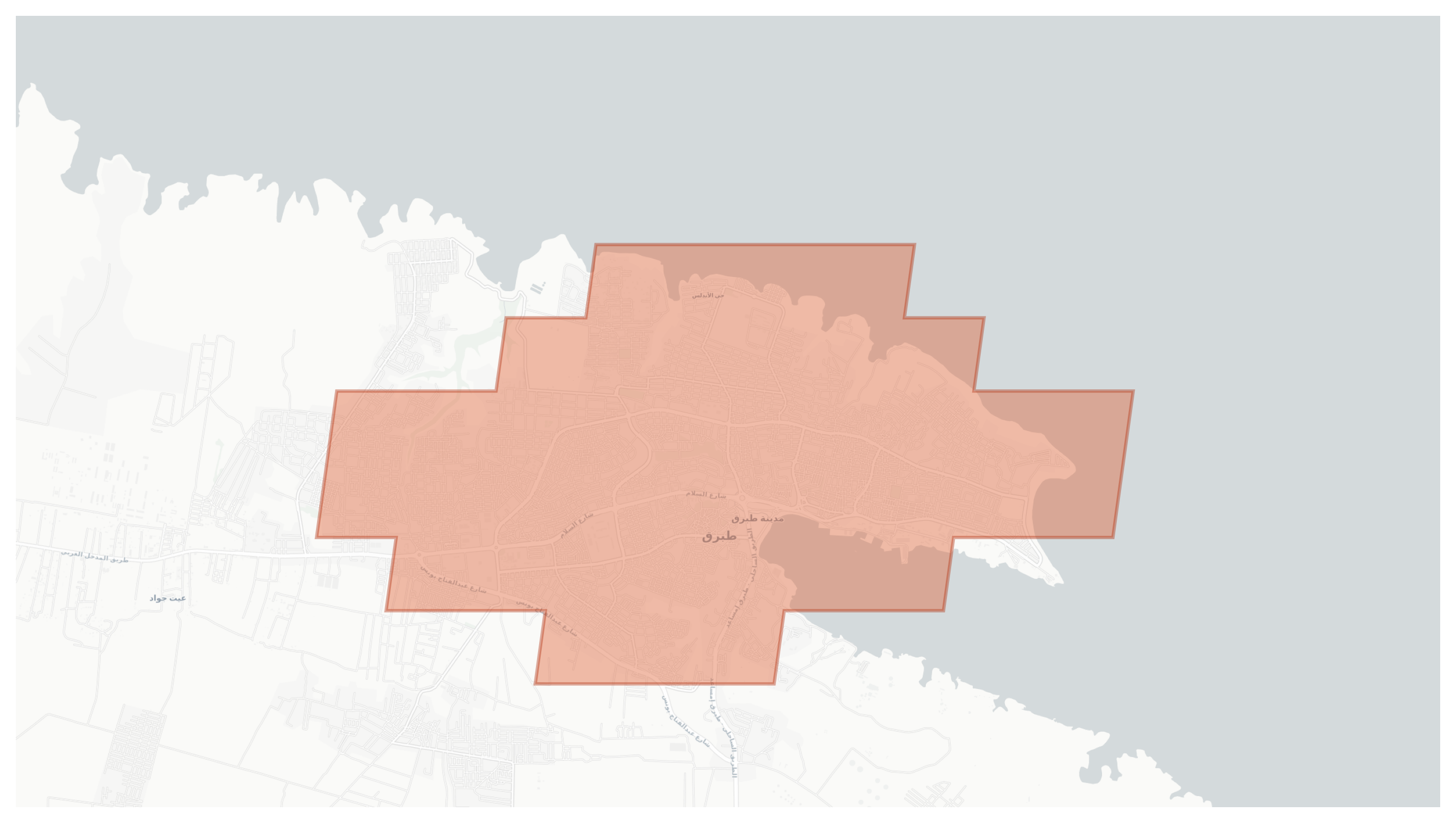 Tubruq geographic map
