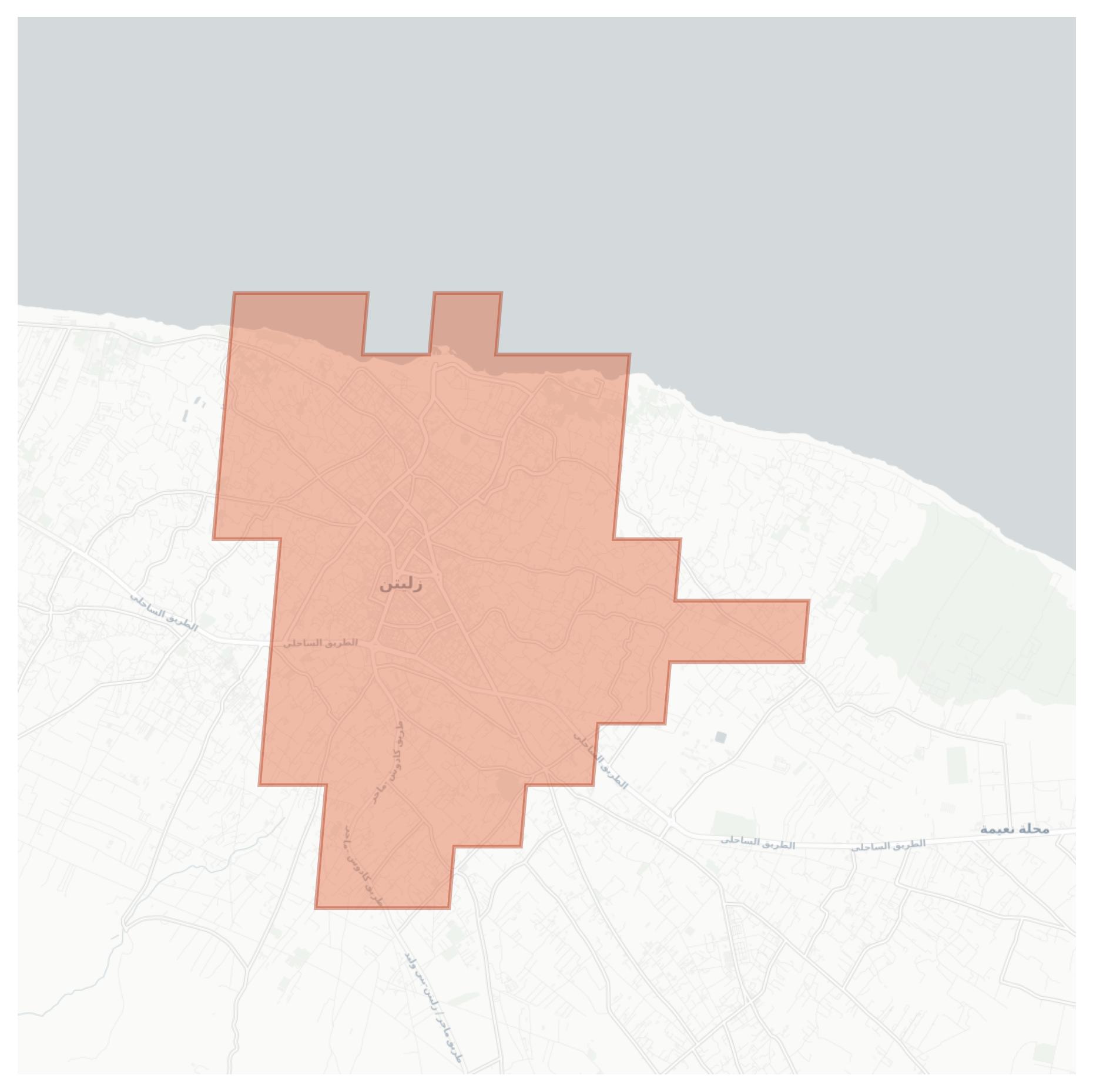 Zliten geographic map