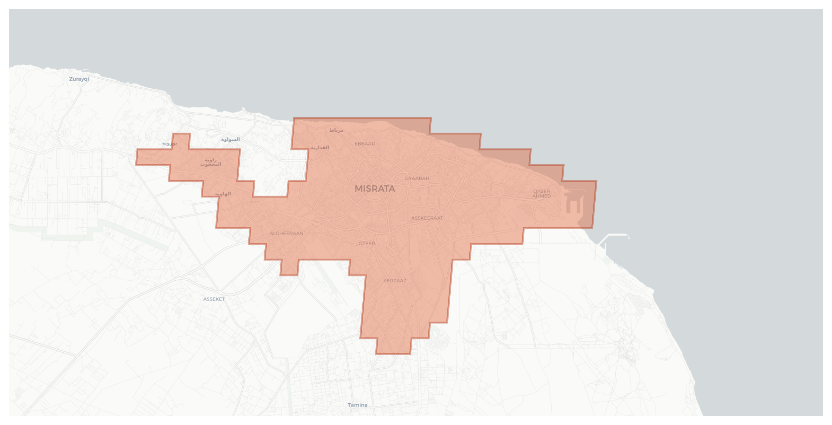 Misrata geographic map