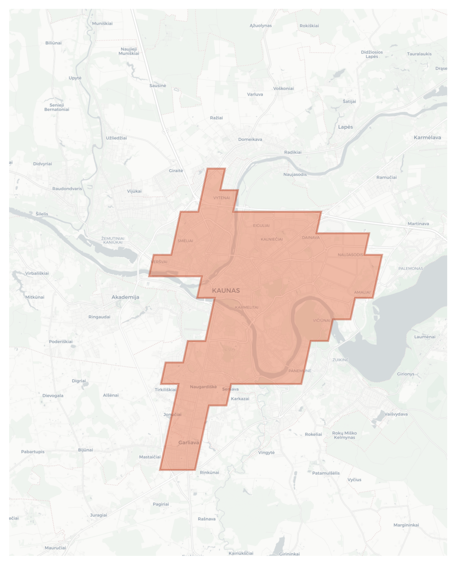 Kaunas geographic map