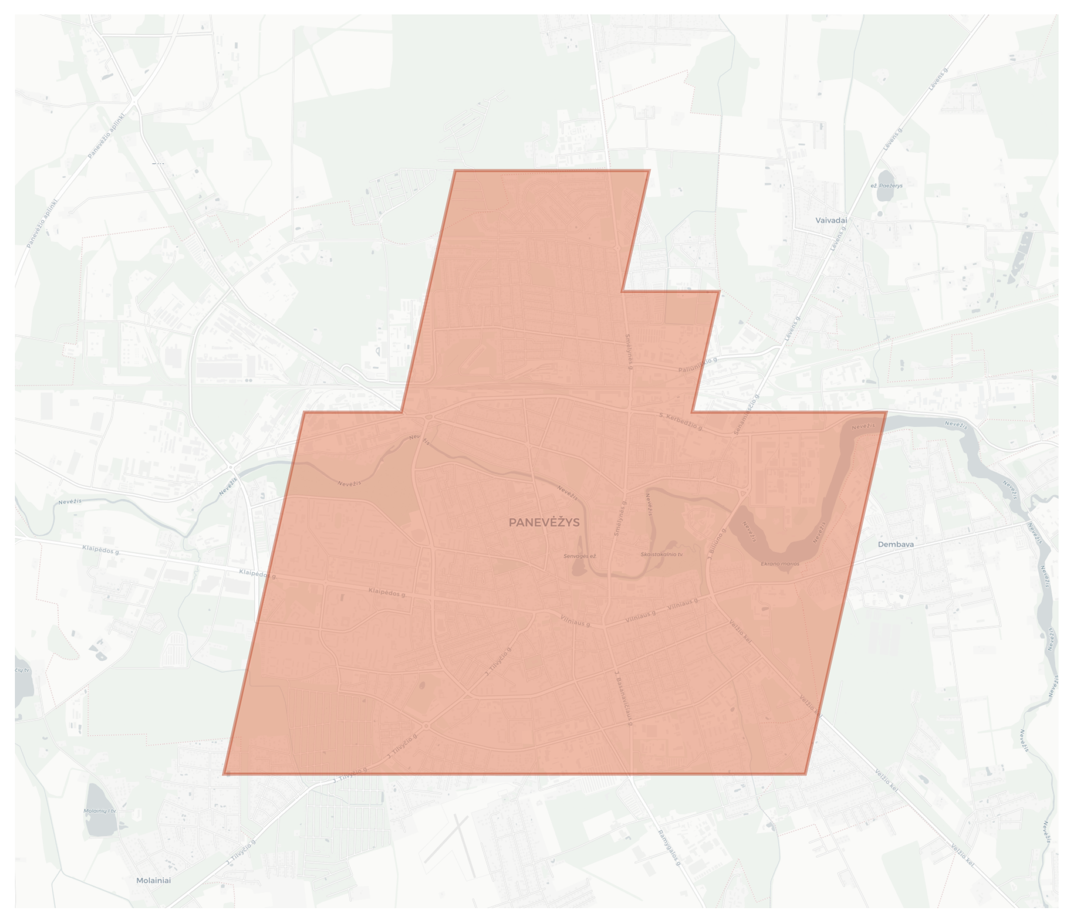 Panevėžys geographic map
