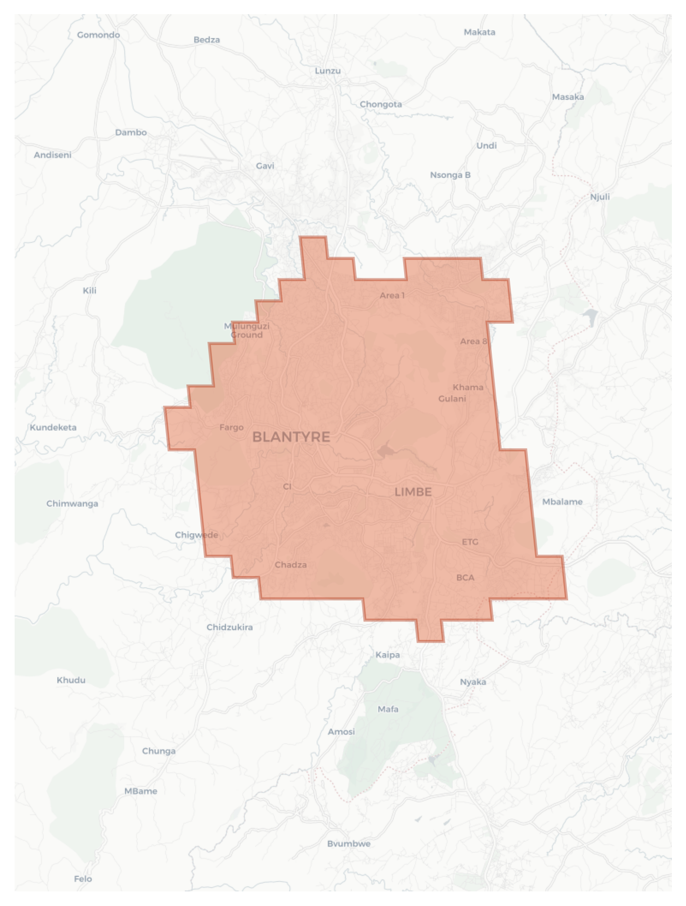 Blantyre geographic map