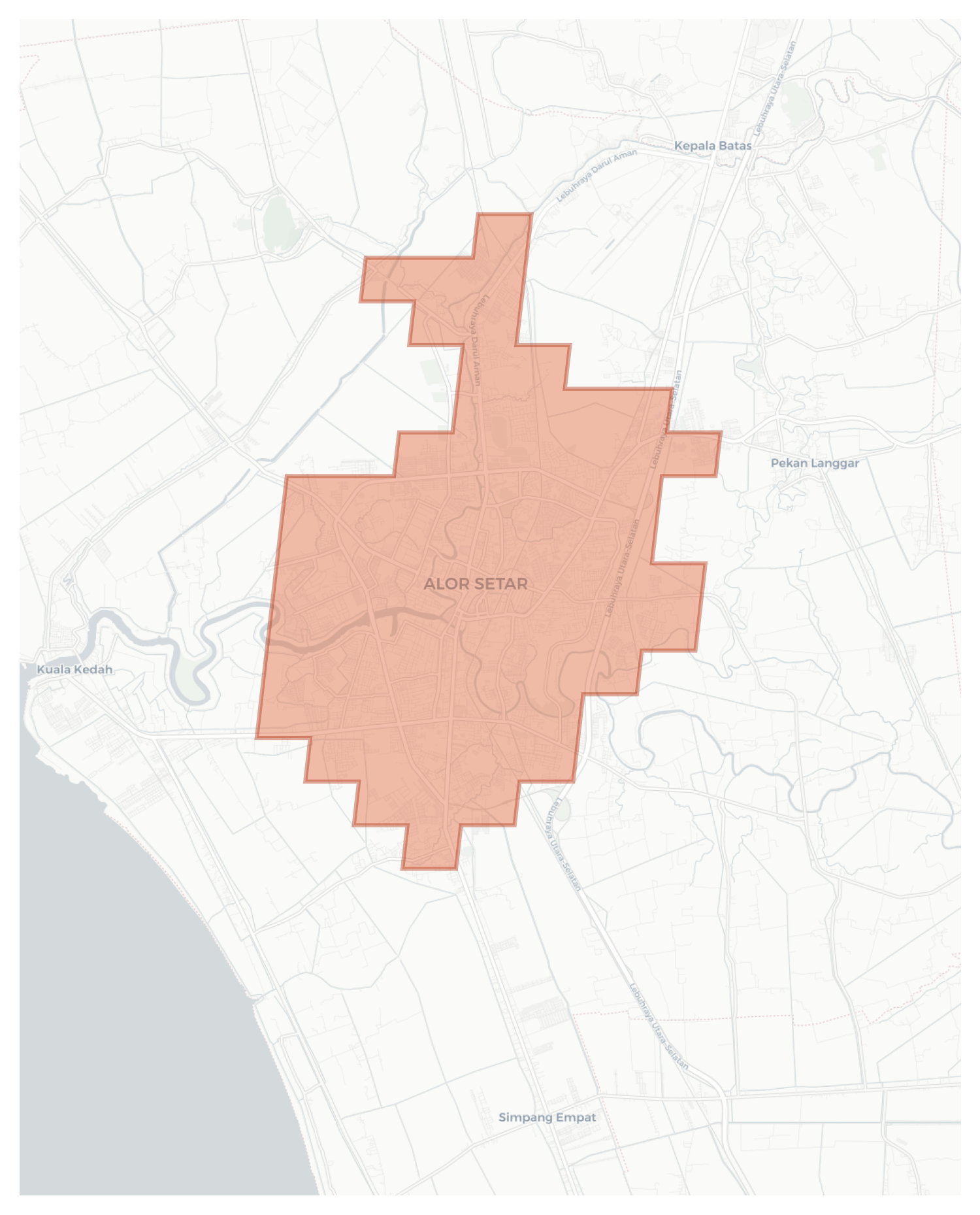 Alor Setar geographic map