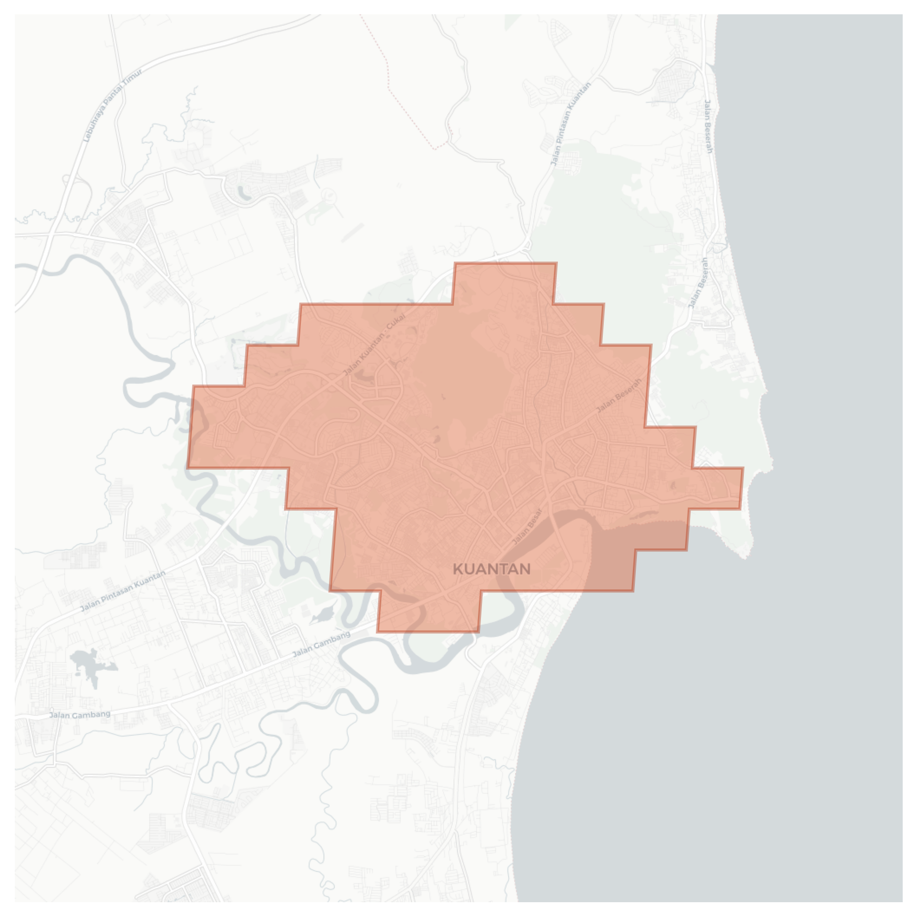 Kuantan geographic map