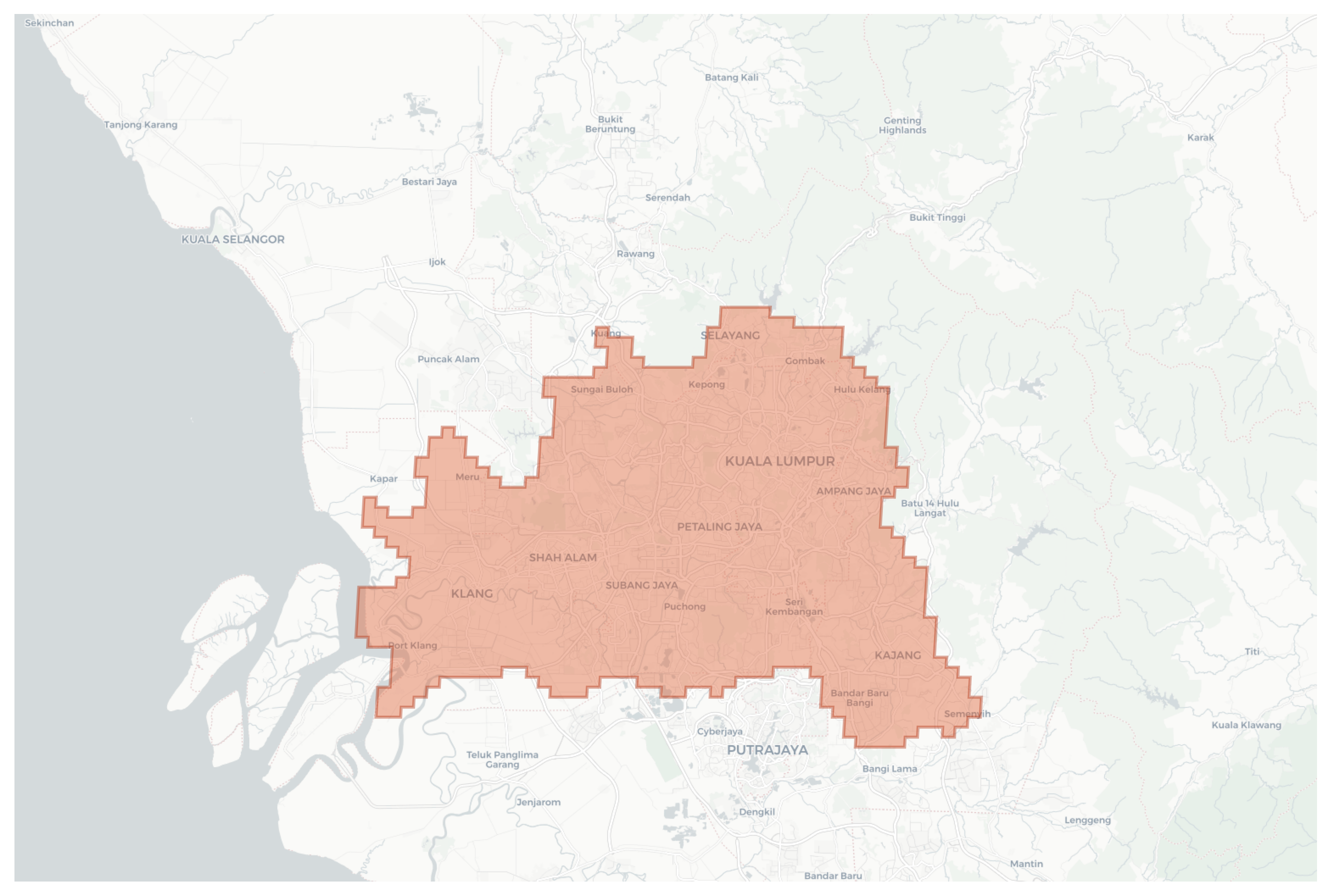Kuala Lumpur geographic map