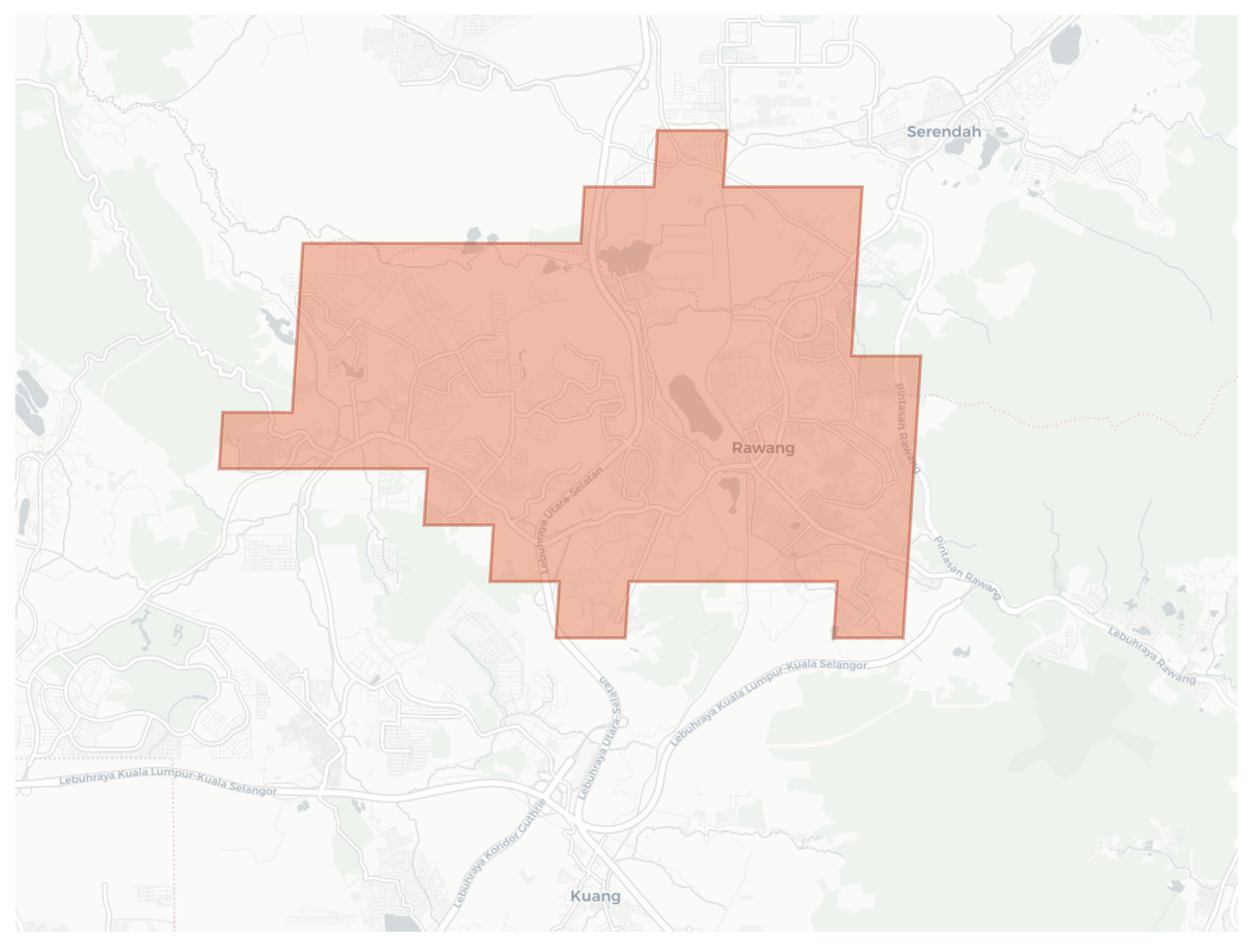 Rawang geographic map