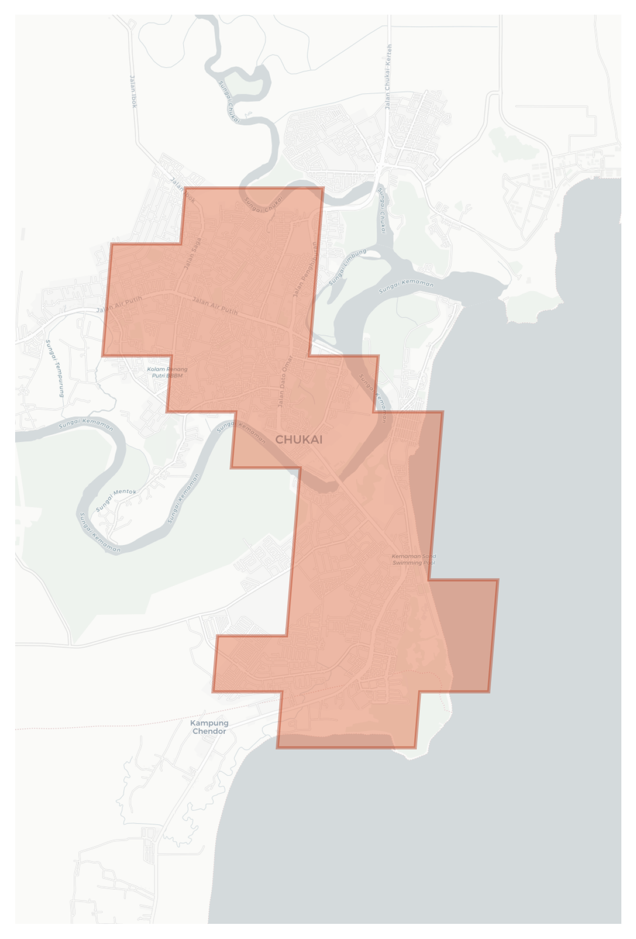 Chukai geographic map