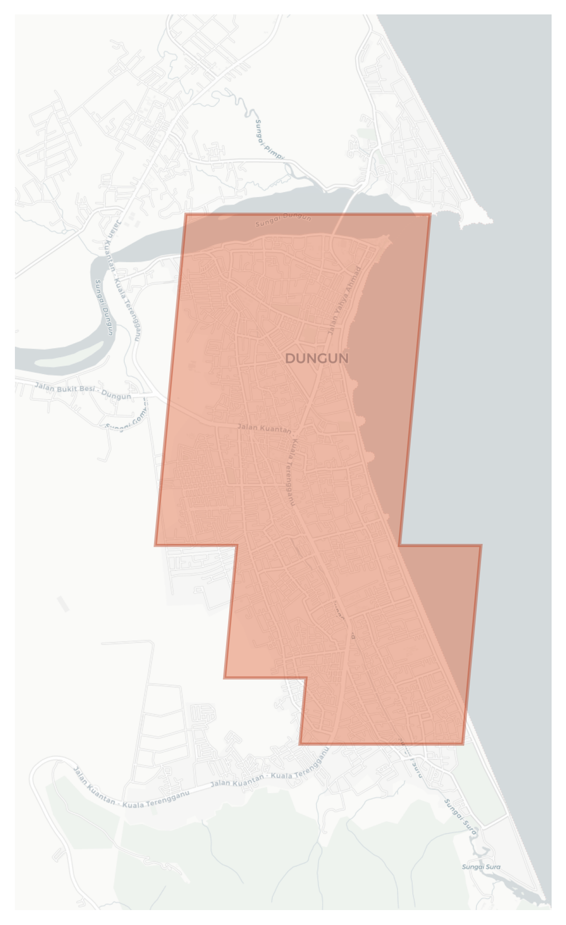 Dungun geographic map