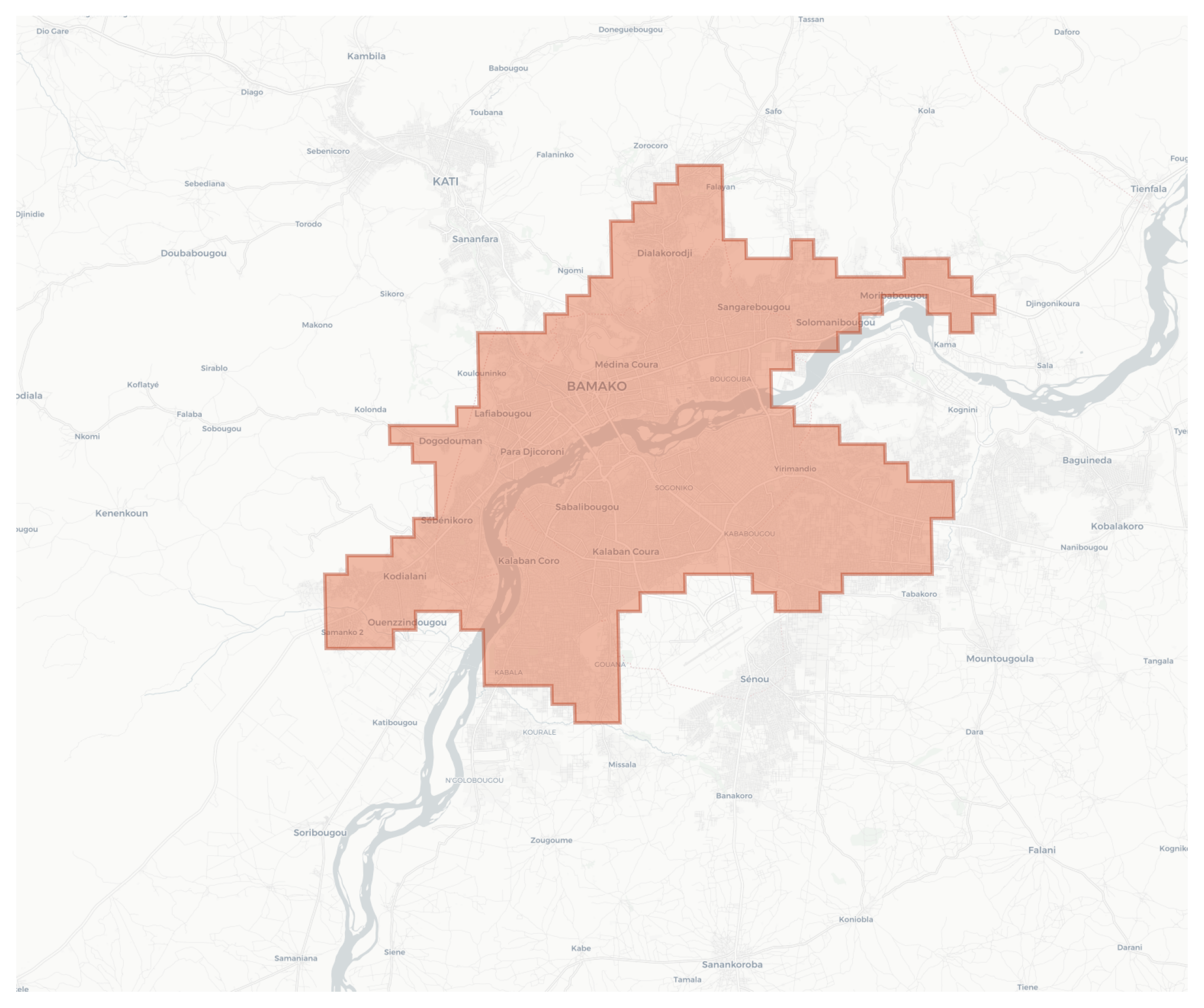 Bamako geographic map