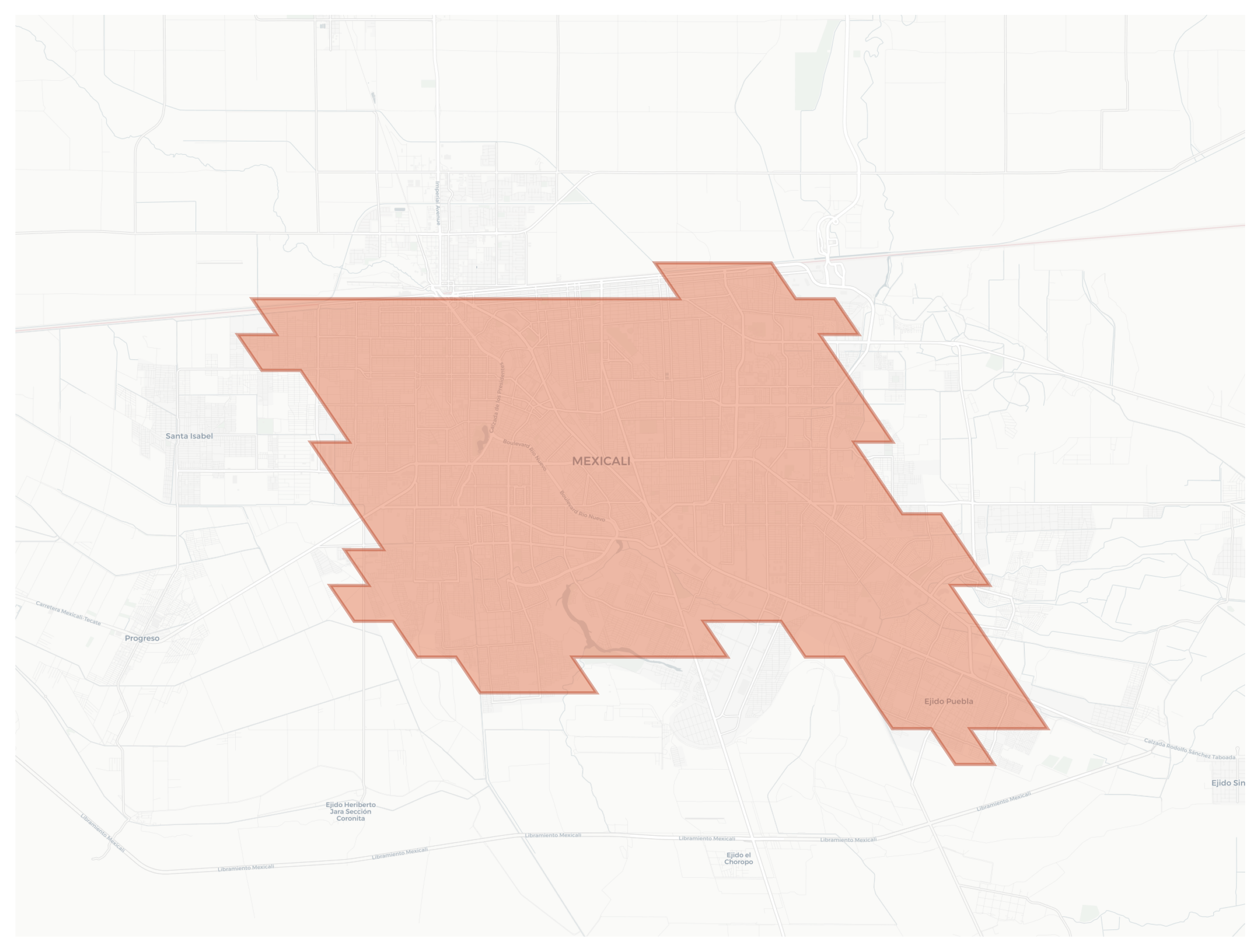 Mexicali geographic map