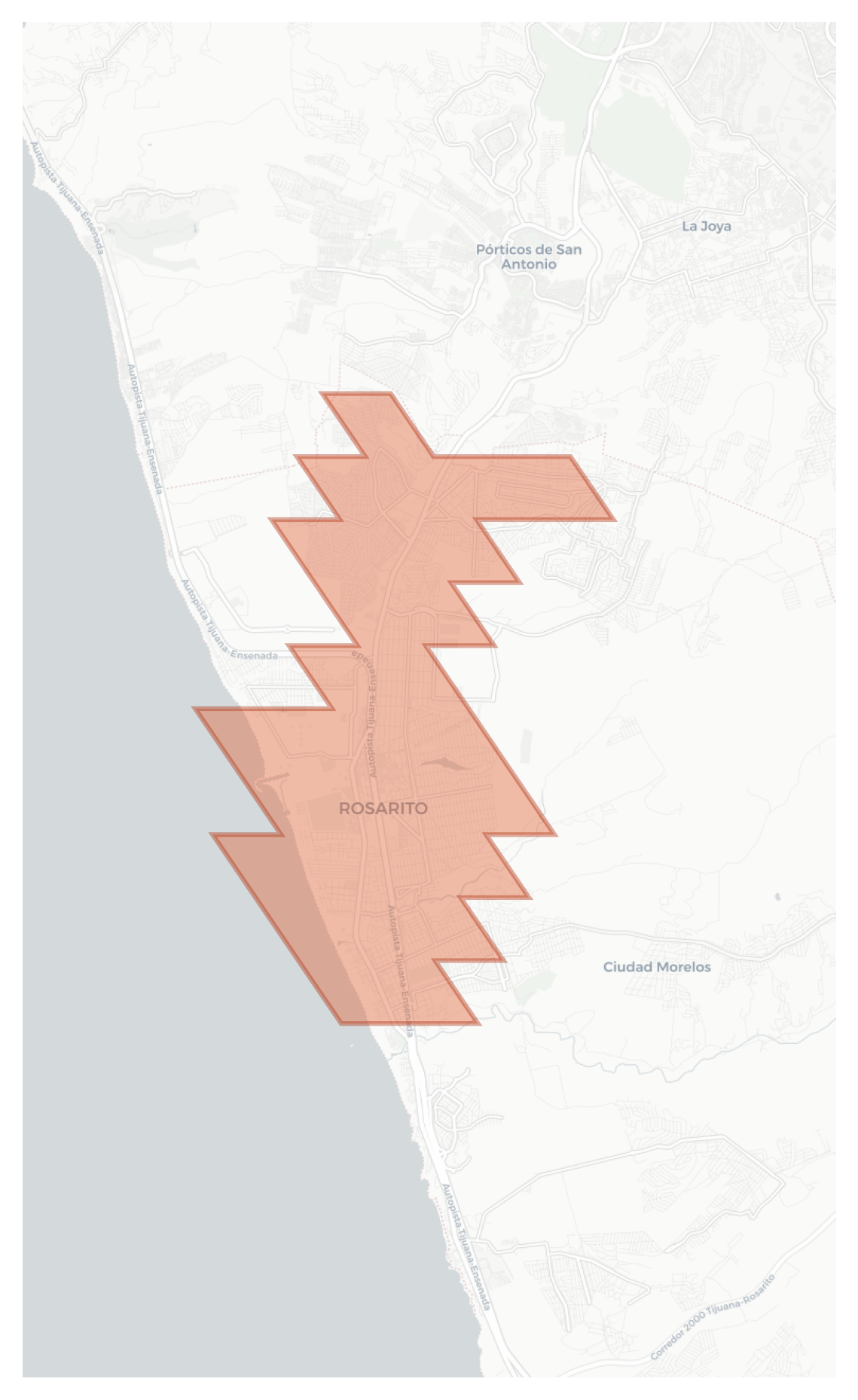 Rosarito geographic map
