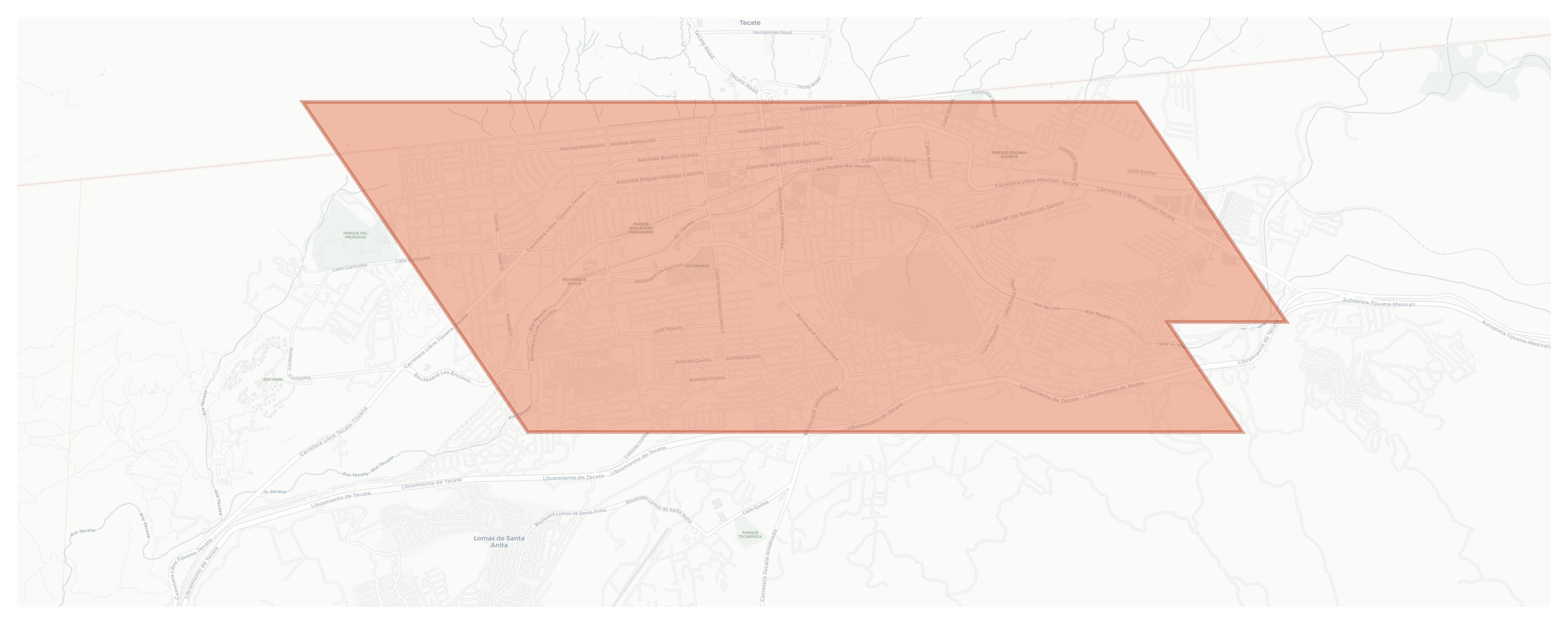 Tecate geographic map
