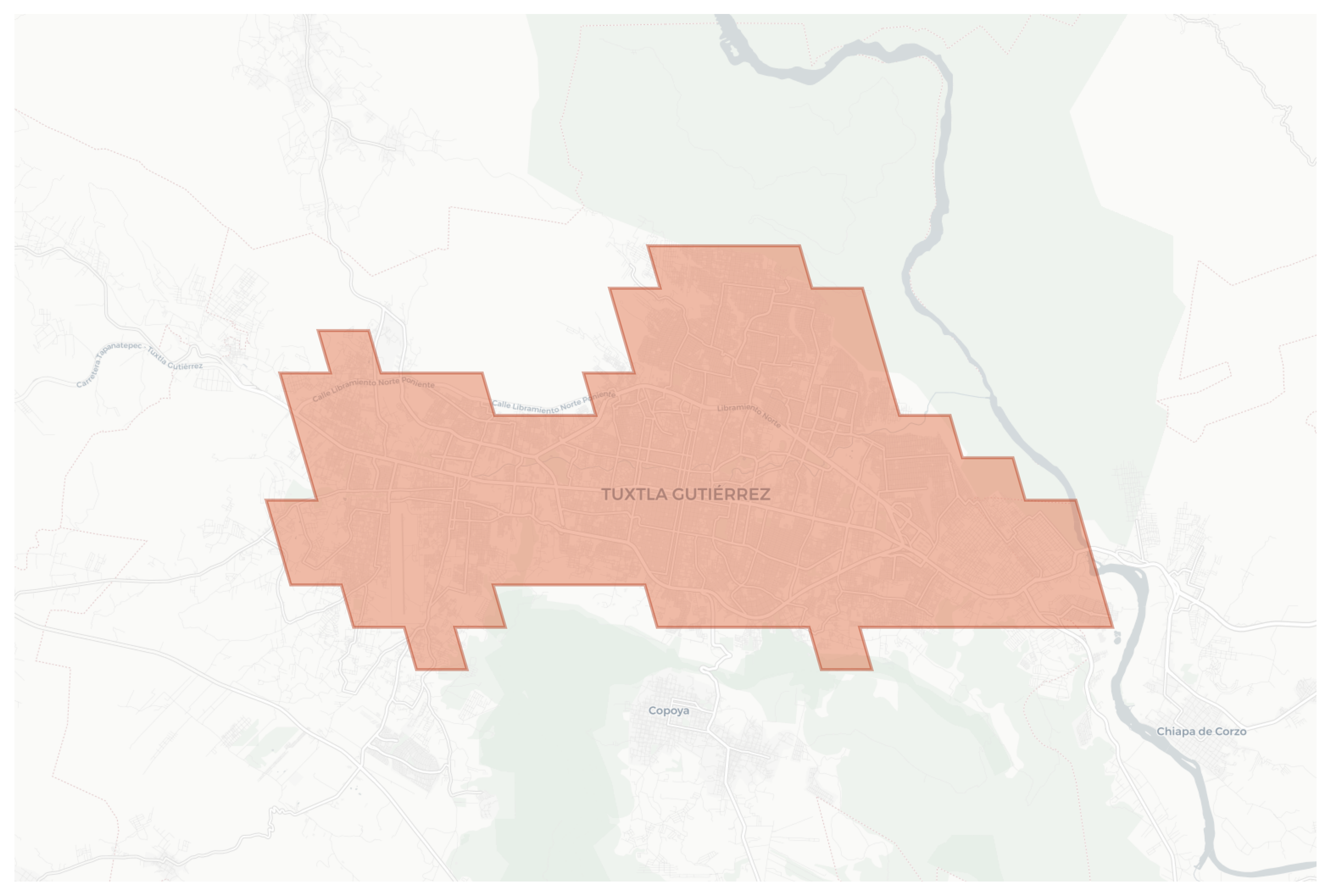Tuxtla Gutiérrez geographic map