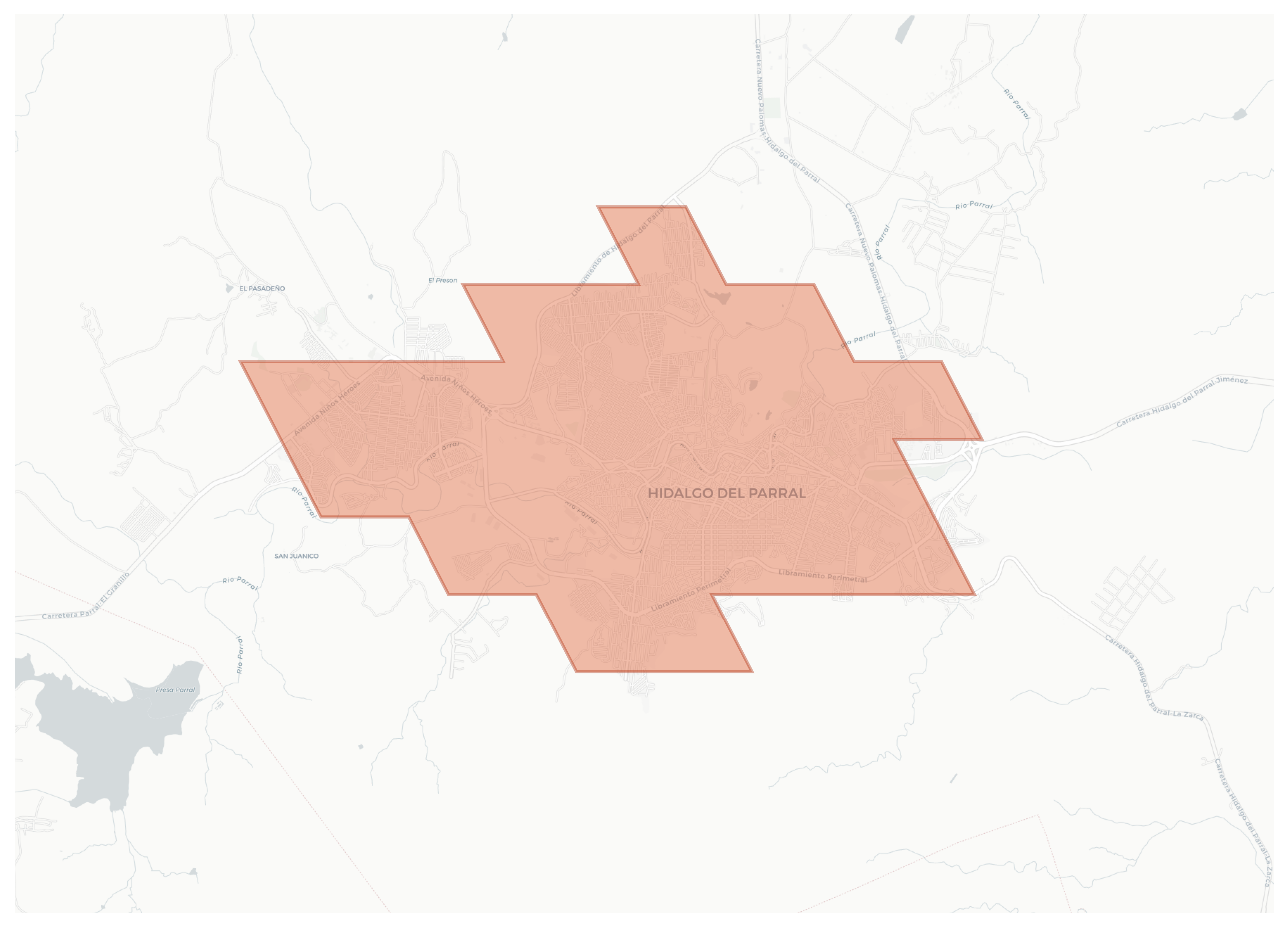 Hidalgo del Parral geographic map