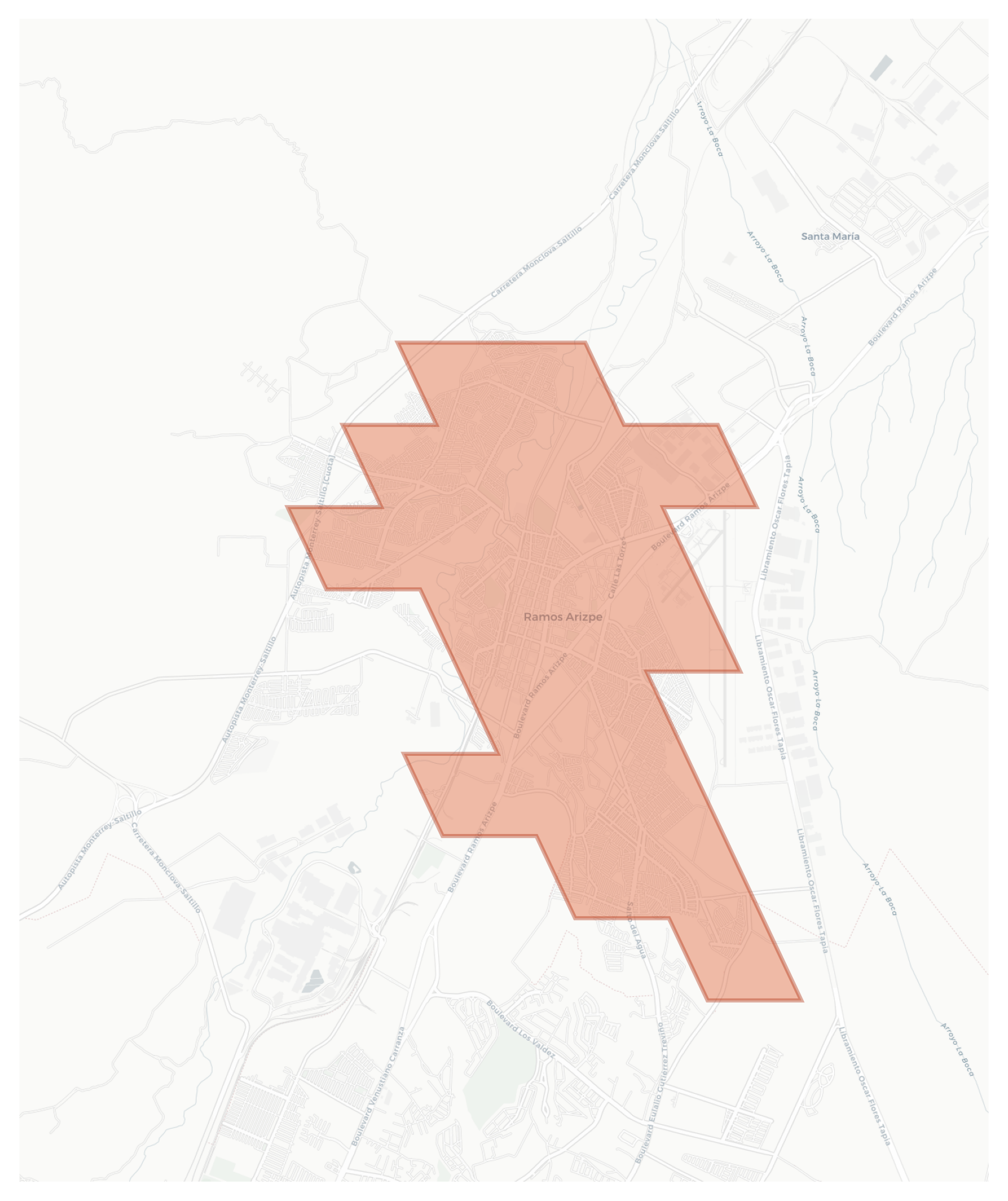 Ramos Arizpe geographic map