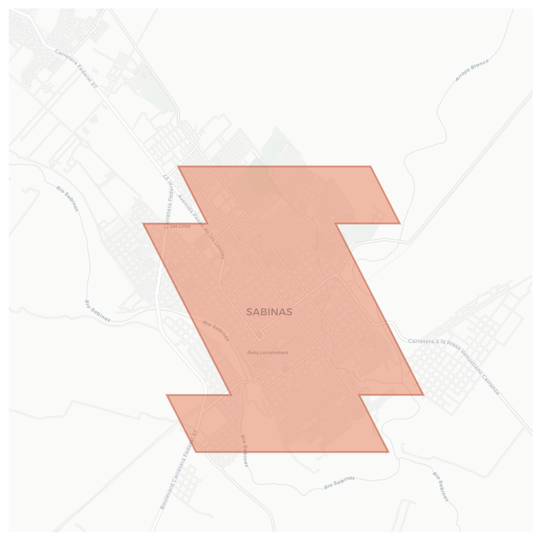 Sabinas geographic map