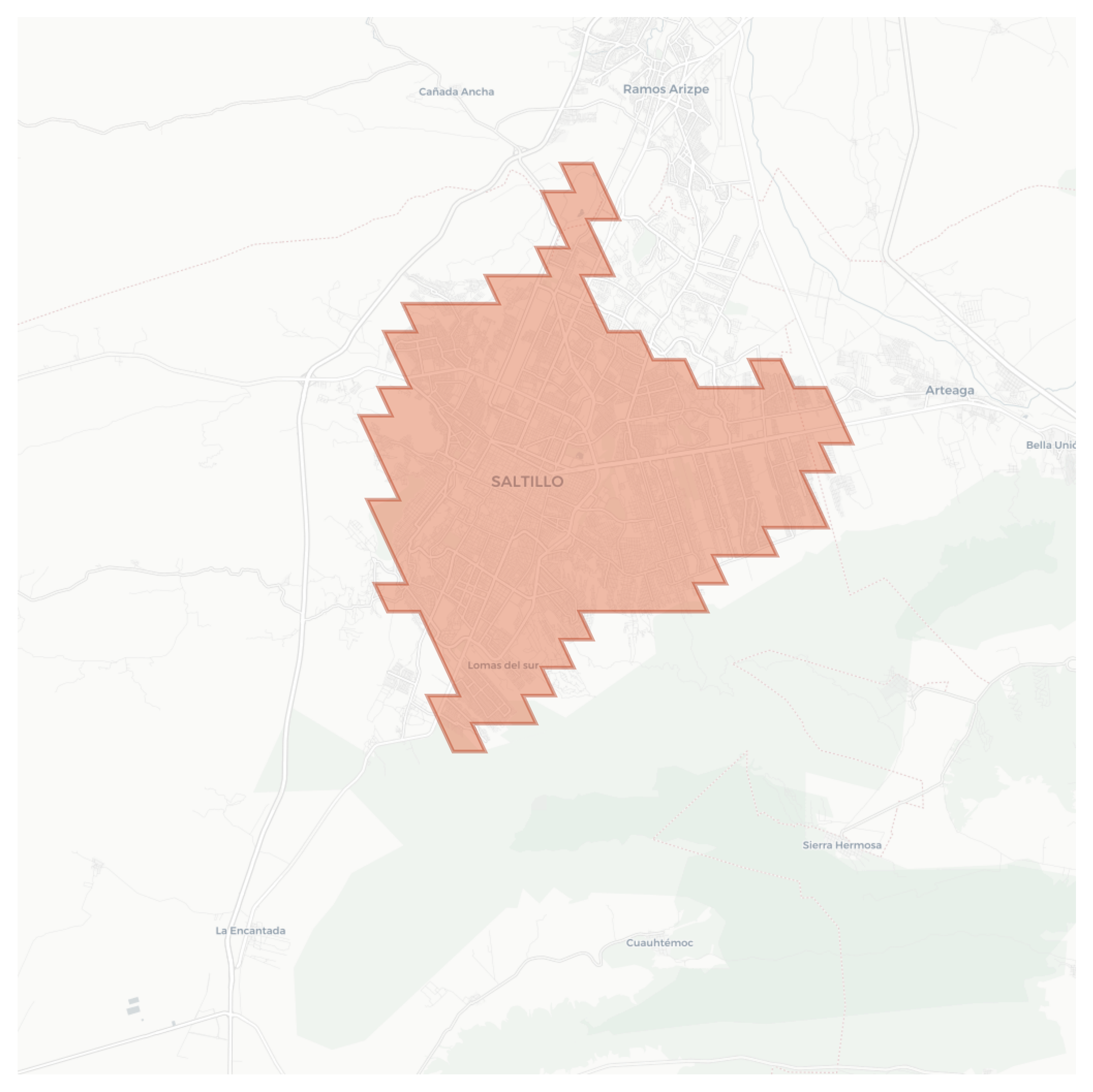 Saltillo geographic map