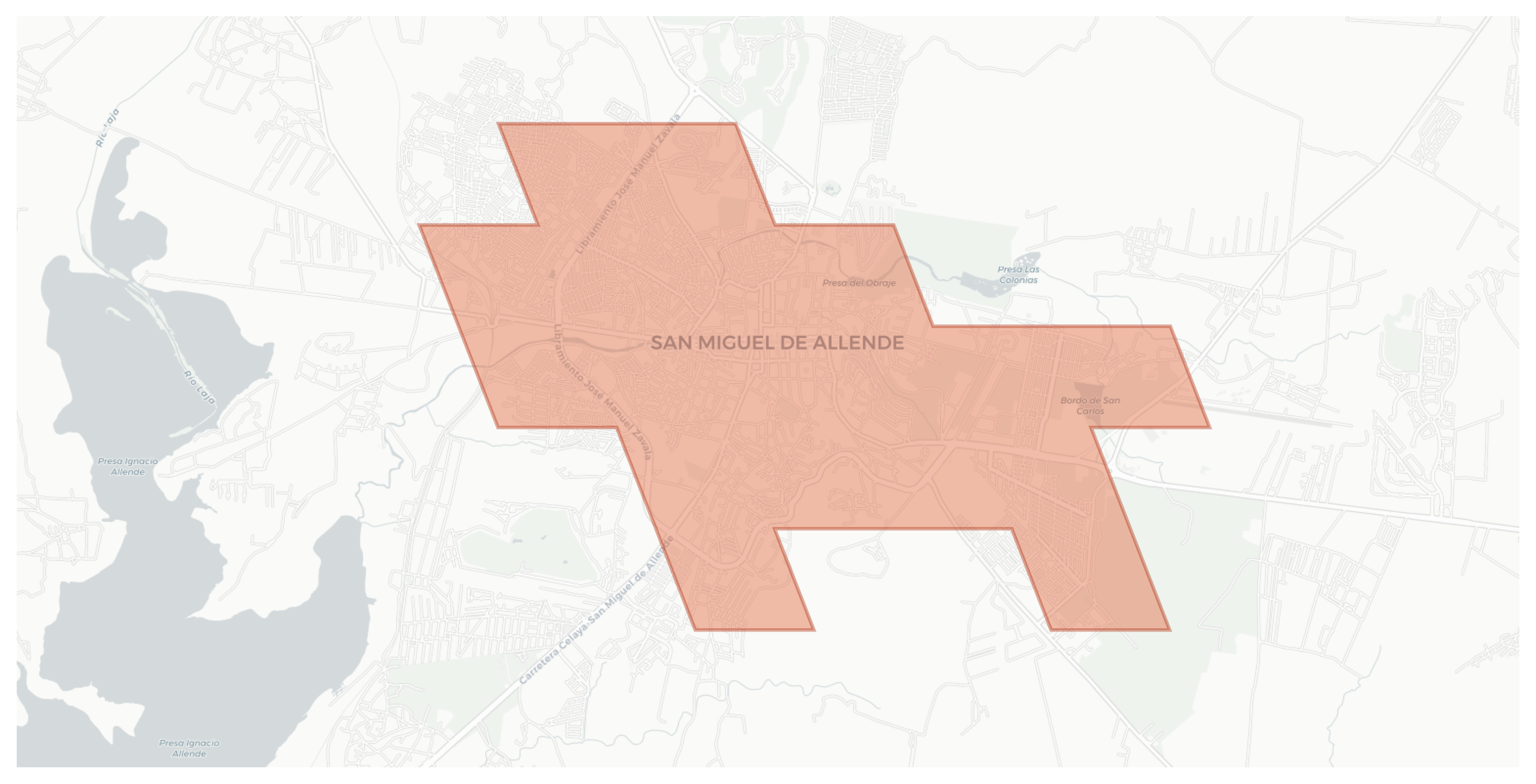 San Miguel de Allende geographic map