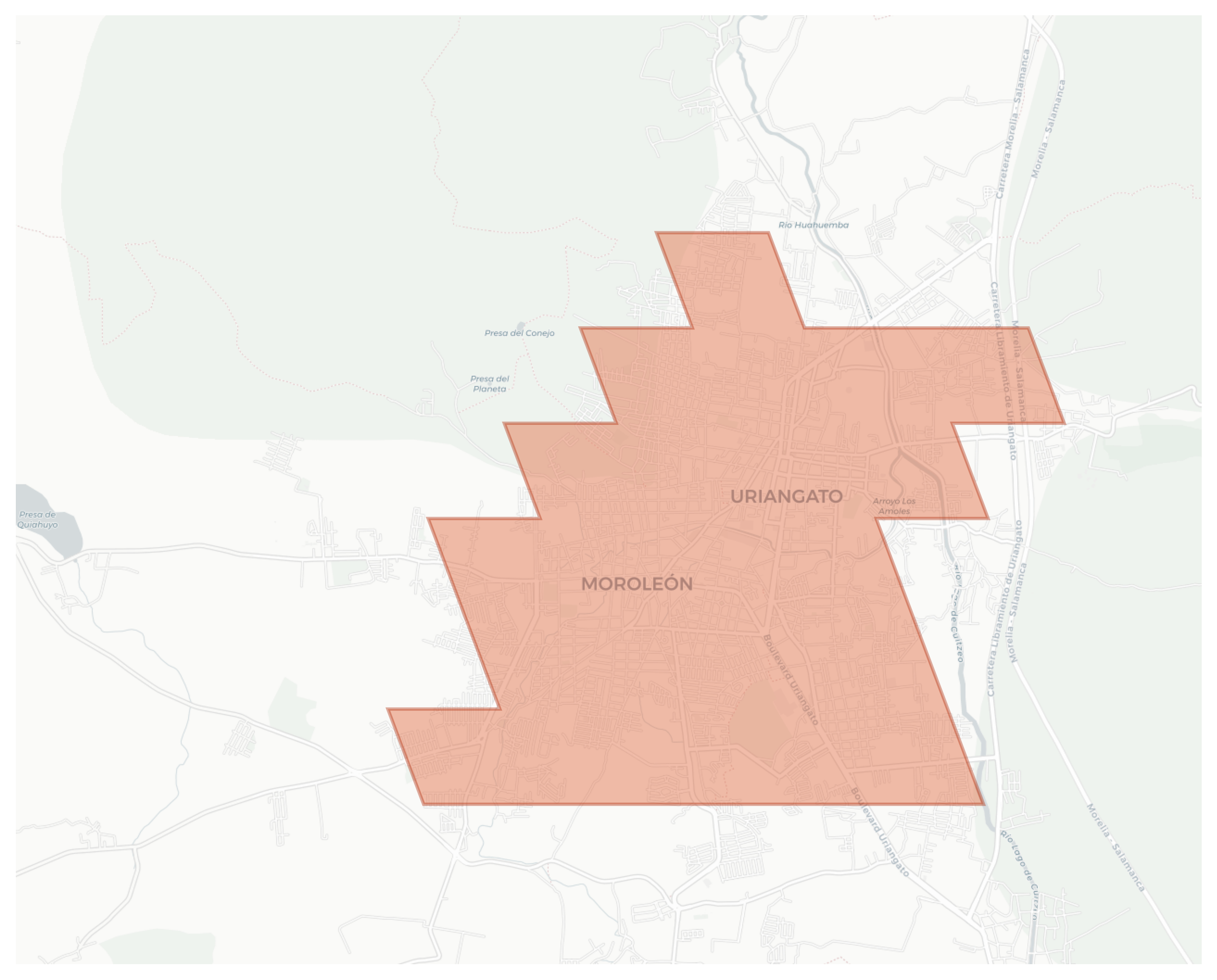 Uriangato geographic map