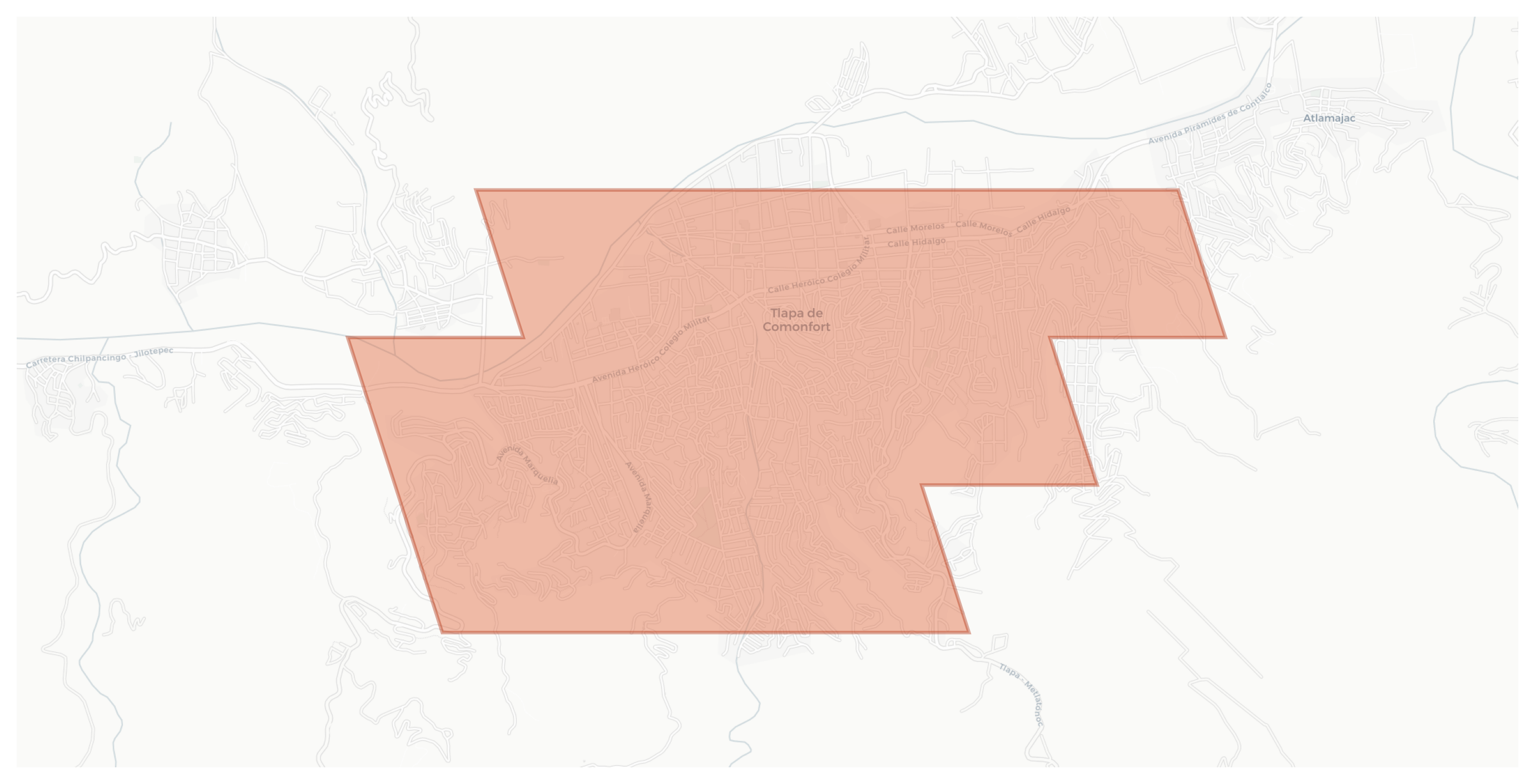 Tlapa de Comonfort geographic map