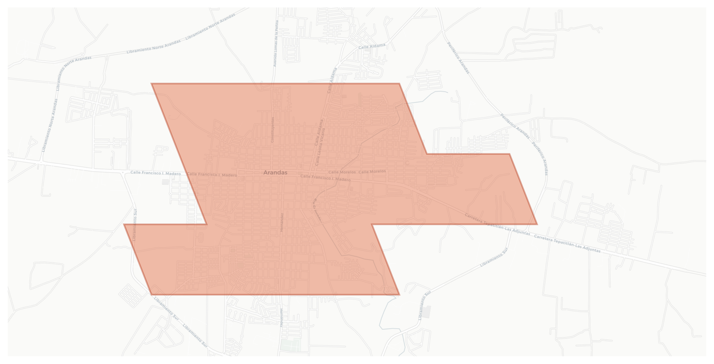 Arandas geographic map
