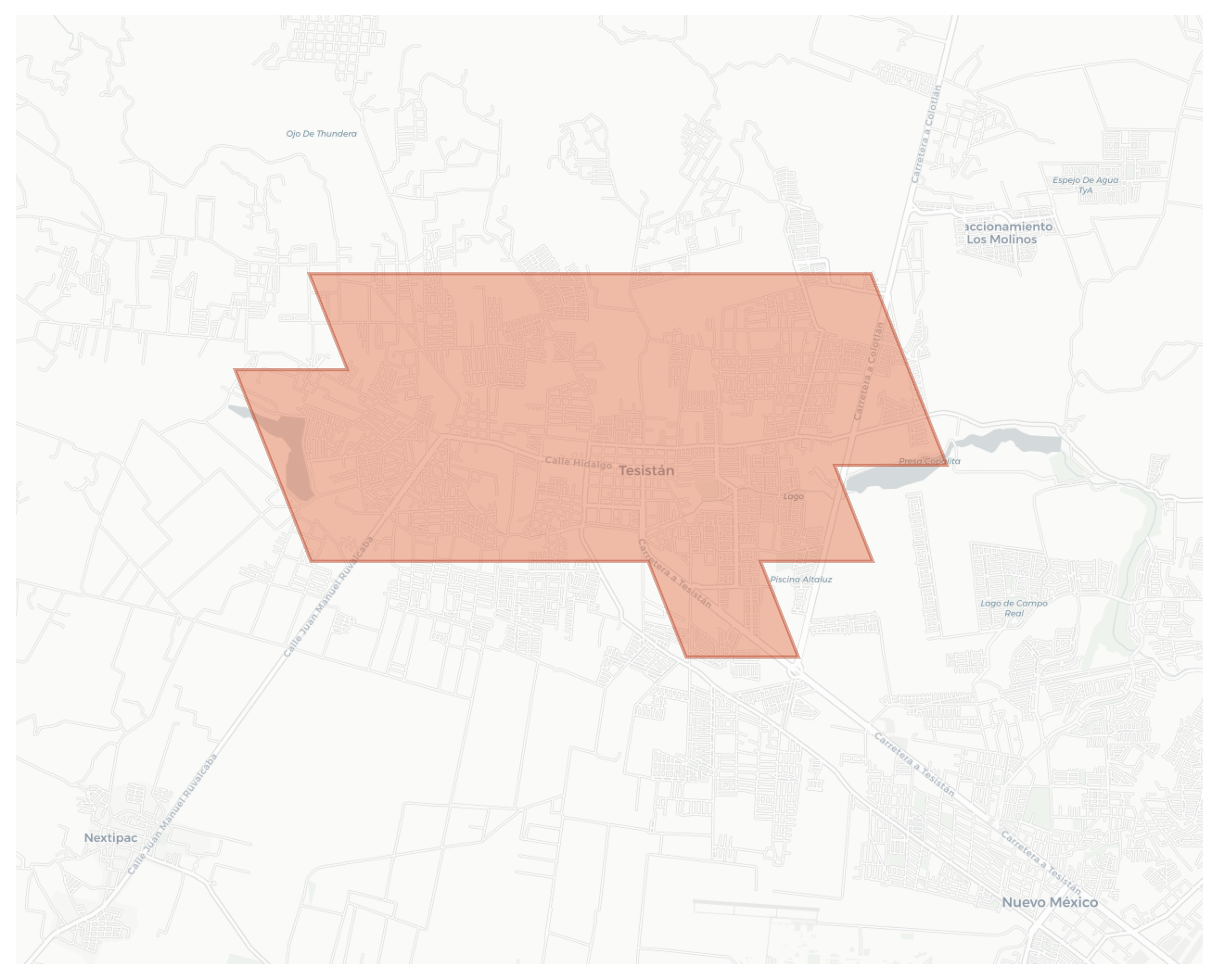 Tesistán geographic map
