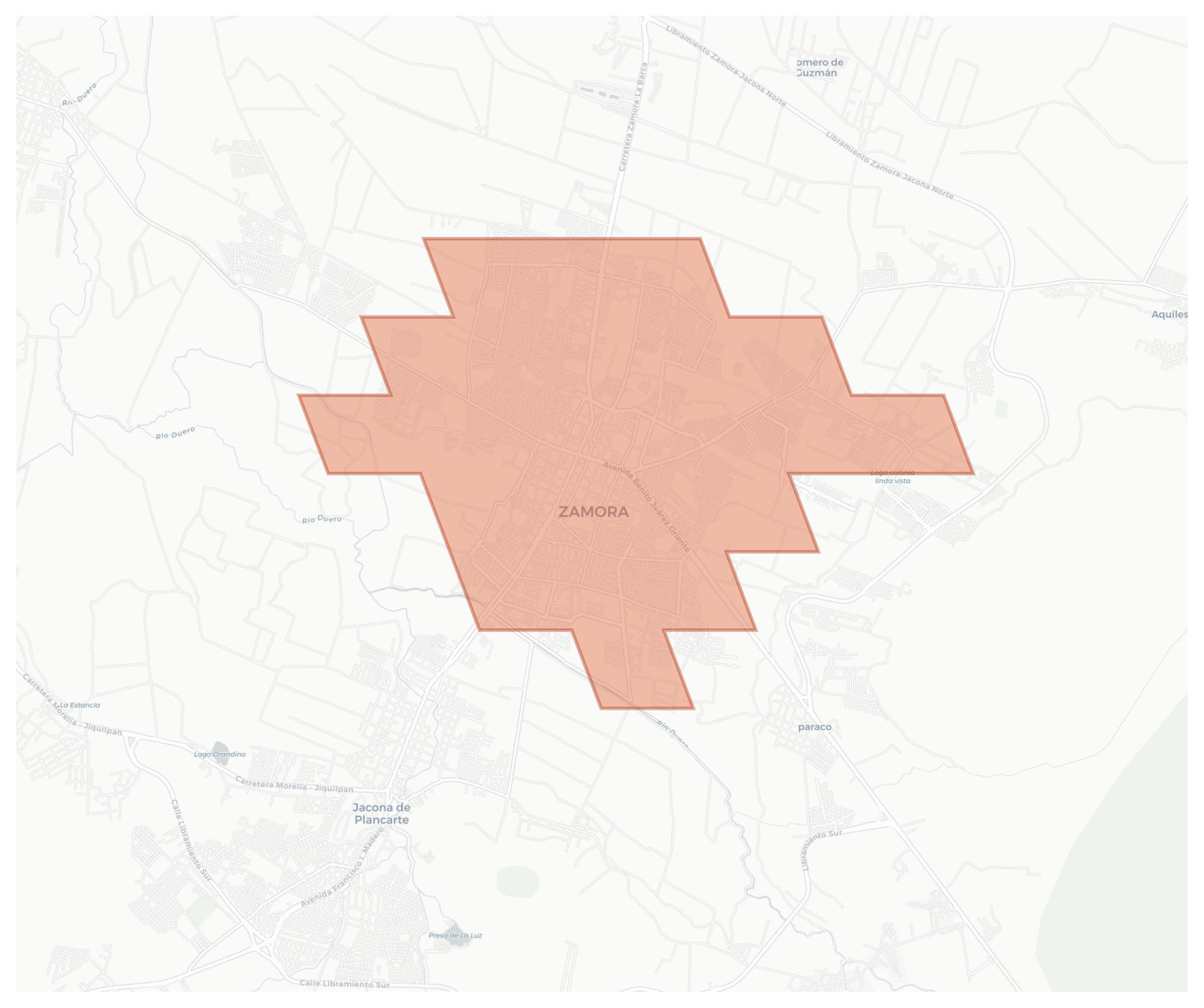 Zamora geographic map