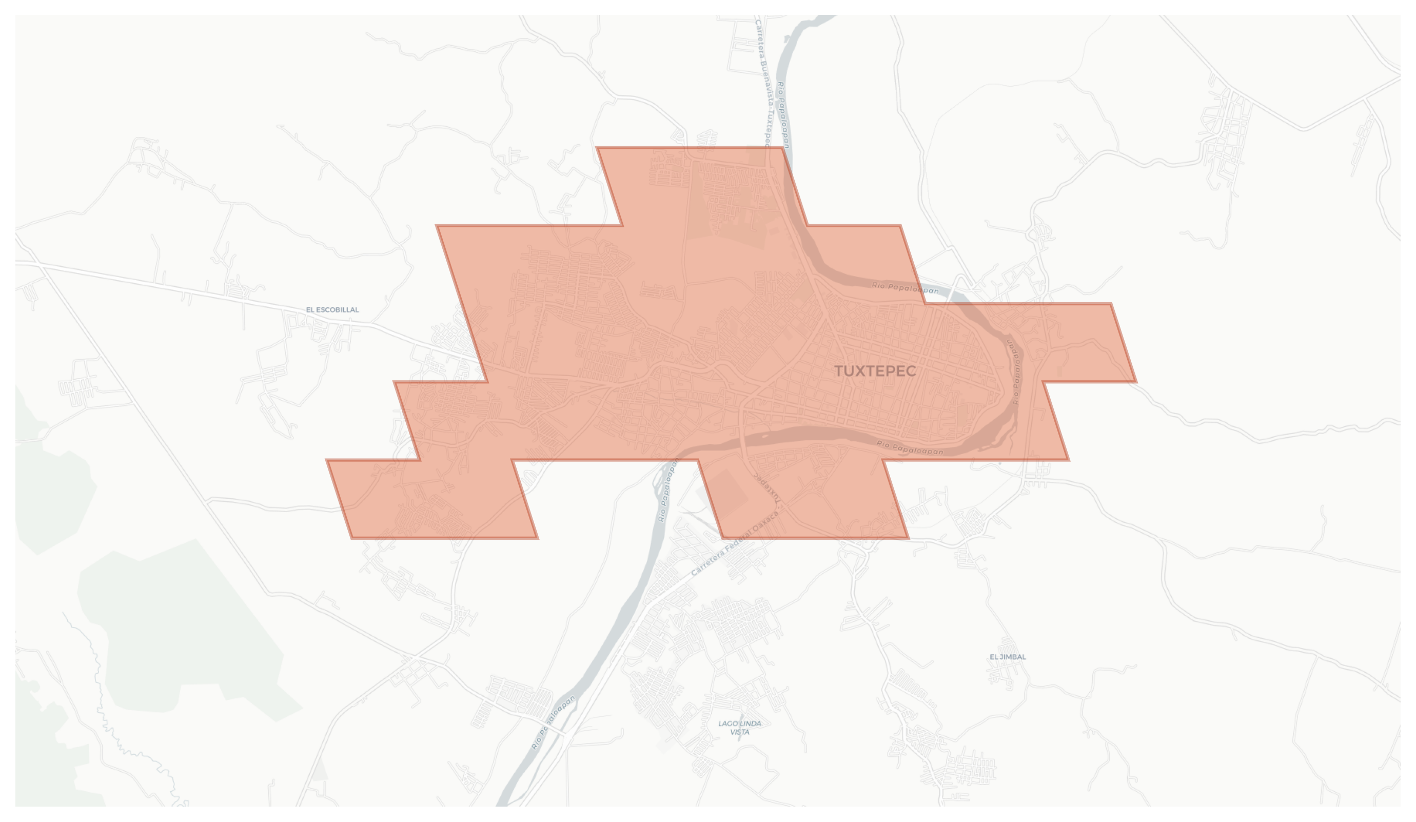 Tuxtepec geographic map