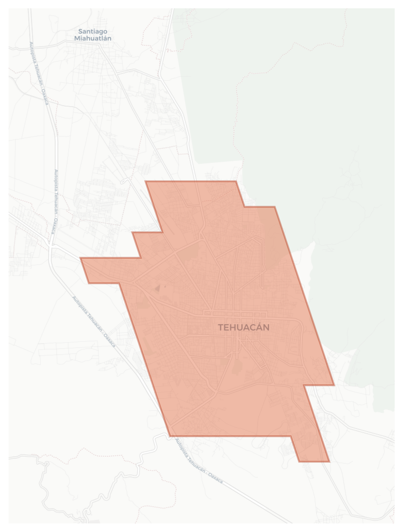 Tehuacán geographic map