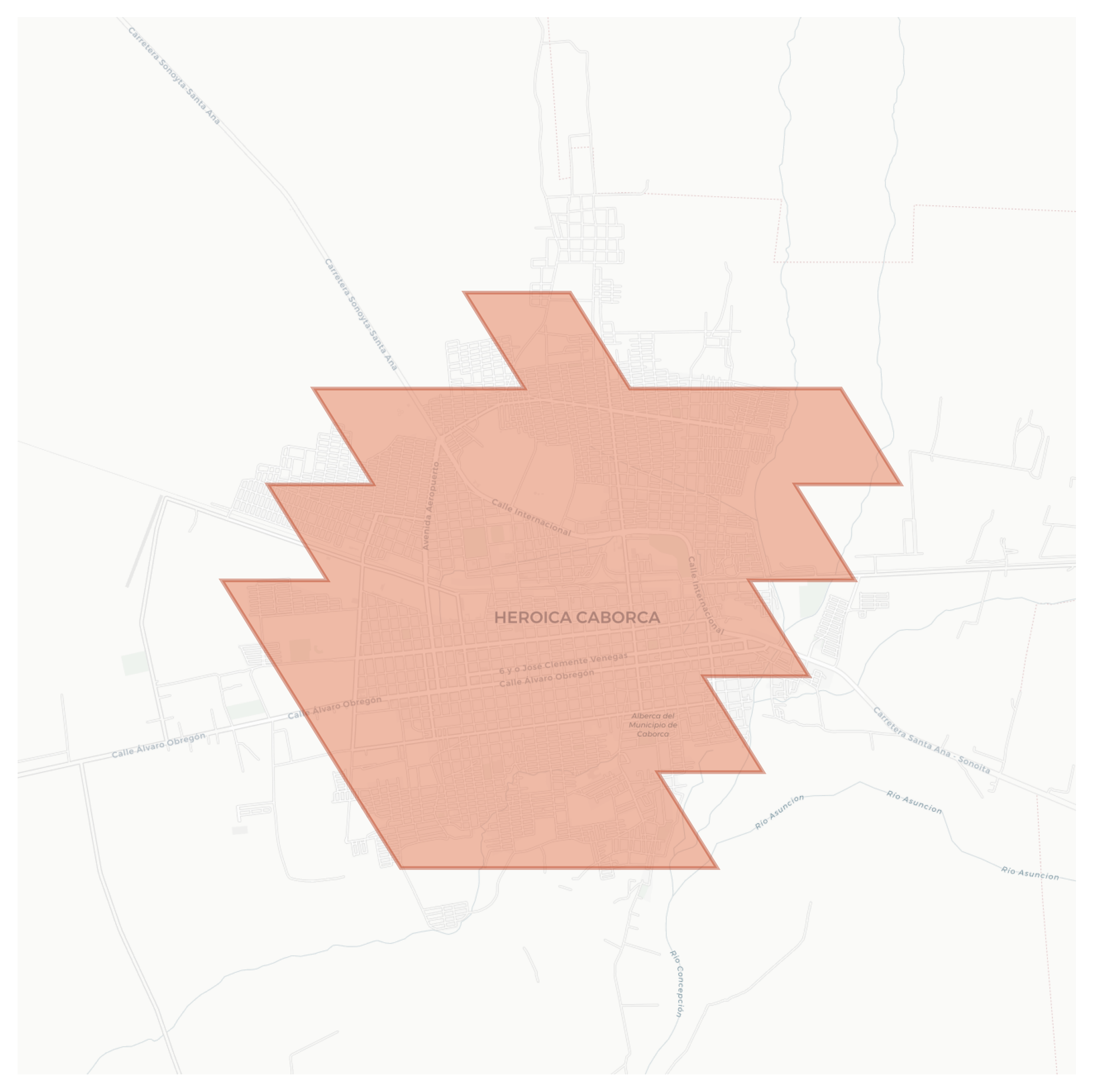 Heroica Caborca geographic map