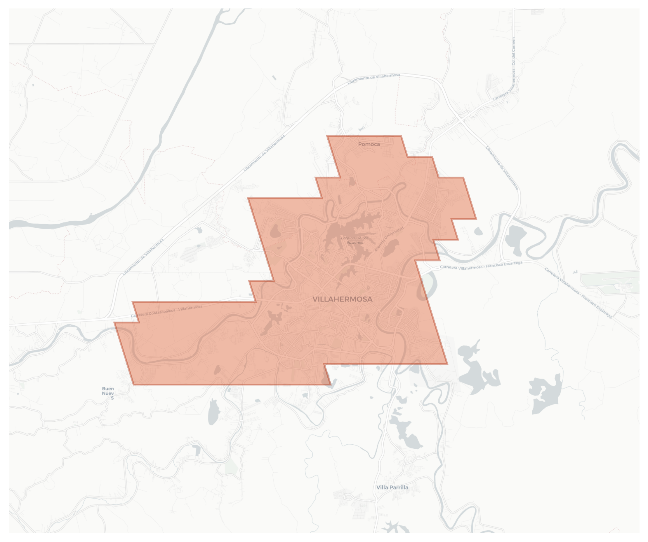 Villahermosa geographic map