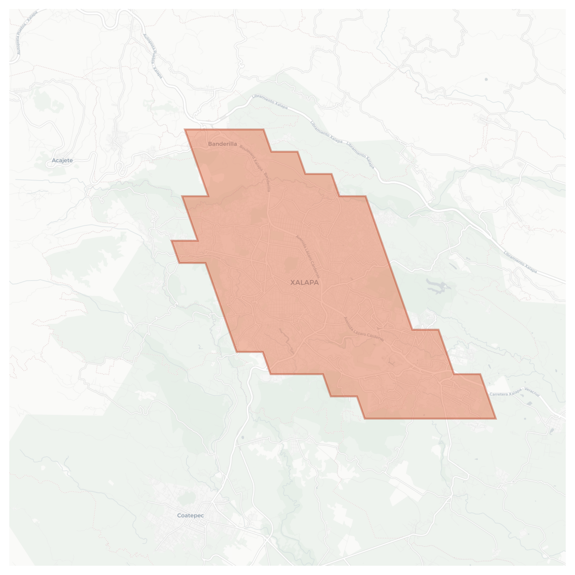 Xalapa geographic map