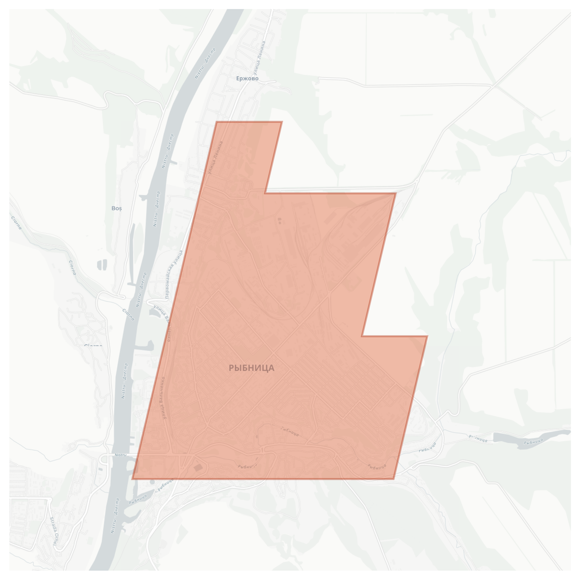 Rybnitsa geographic map