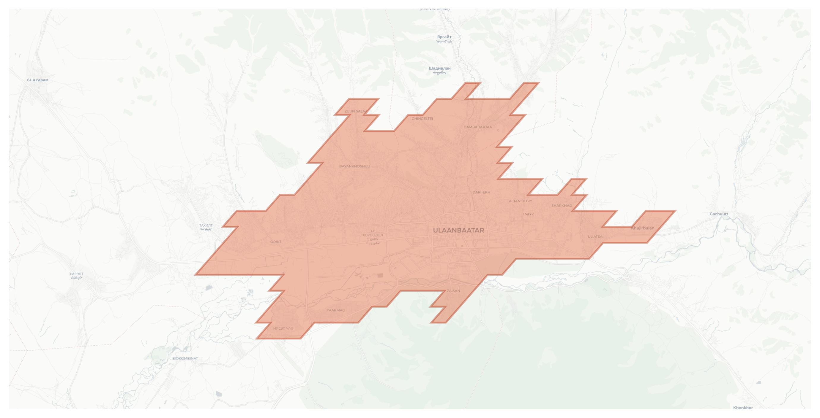Ulaanbaatar geographic map
