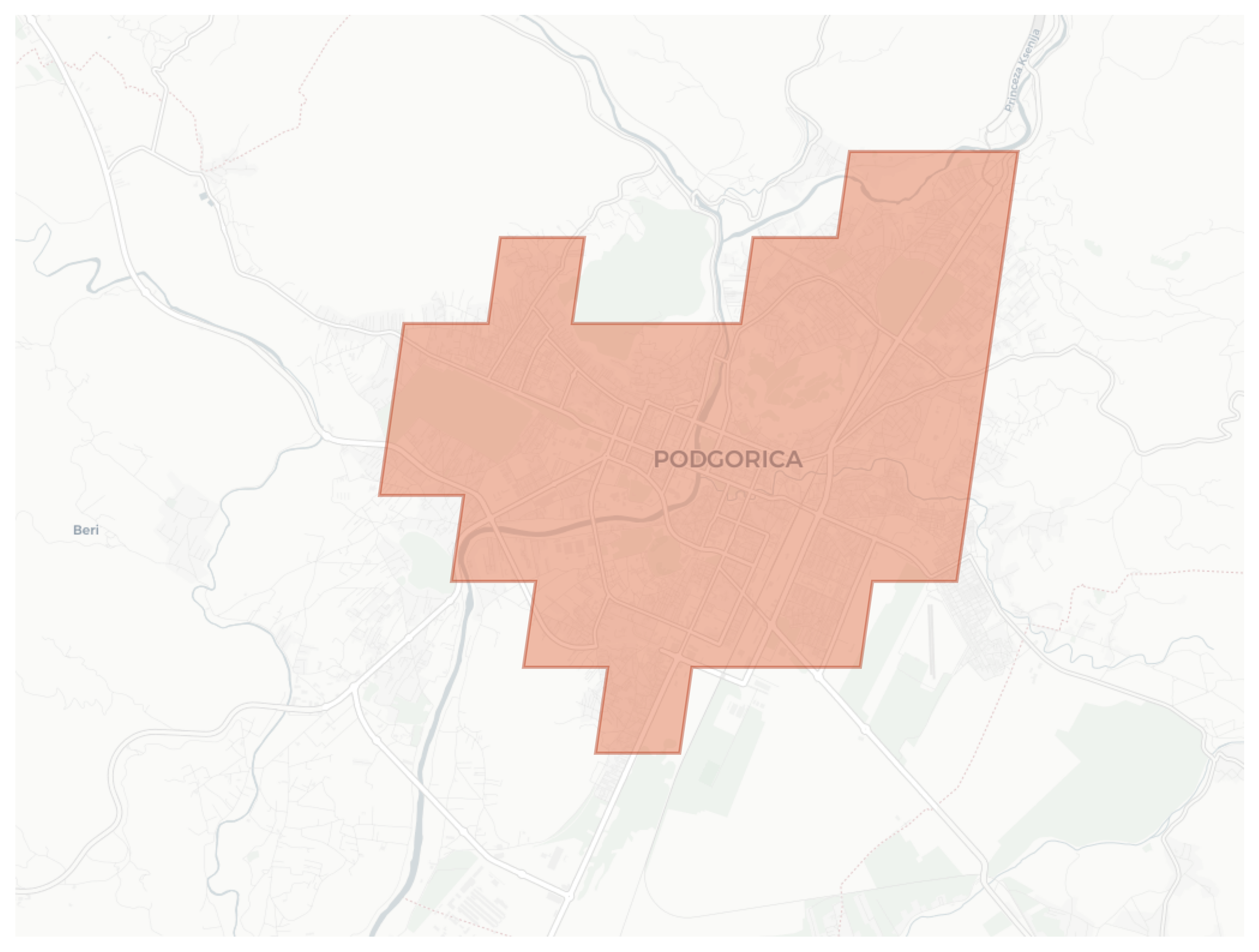 Podgorica geographic map