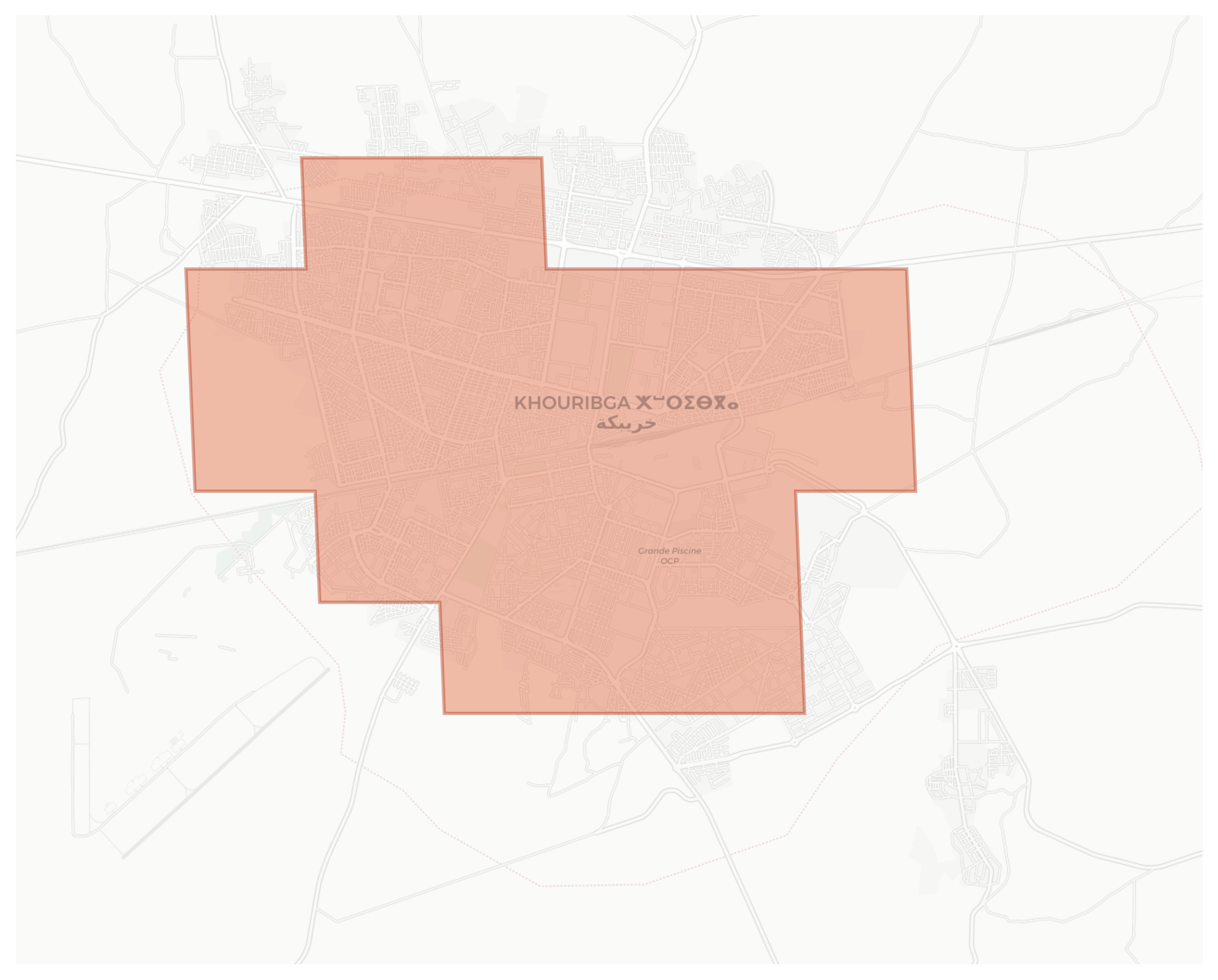 Khouribga geographic map