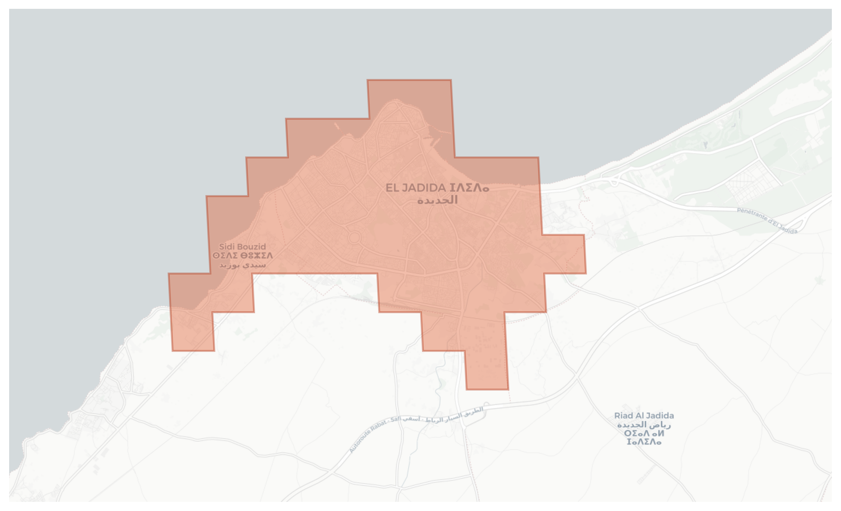 El Jadida geographic map