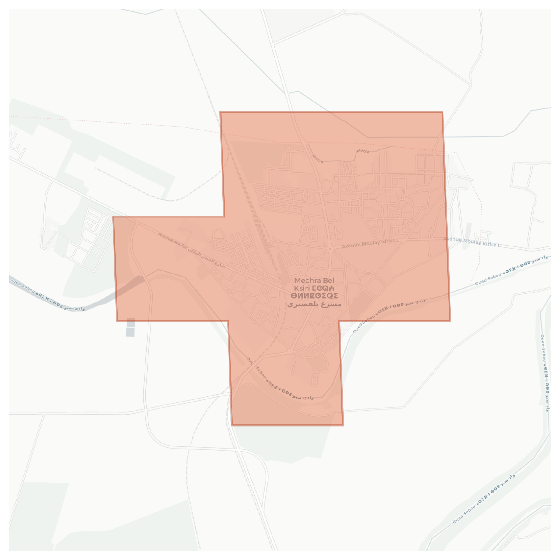 Mechra Bel Ksiri geographic map