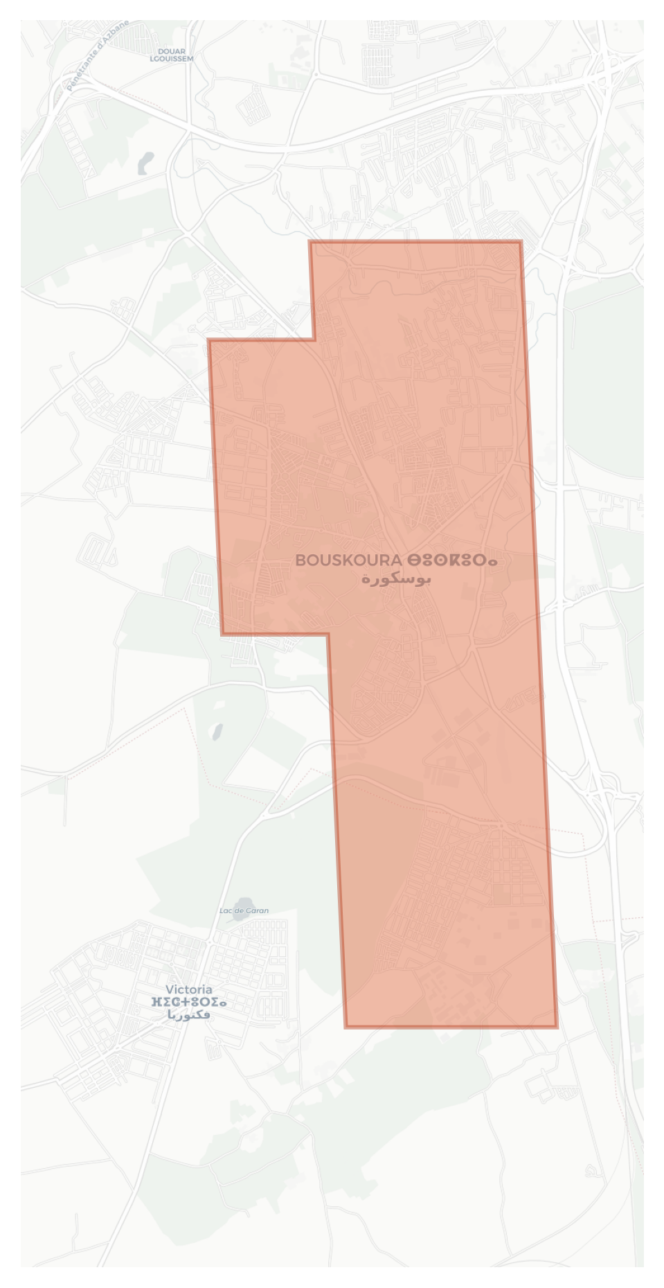 Bouskoura geographic map