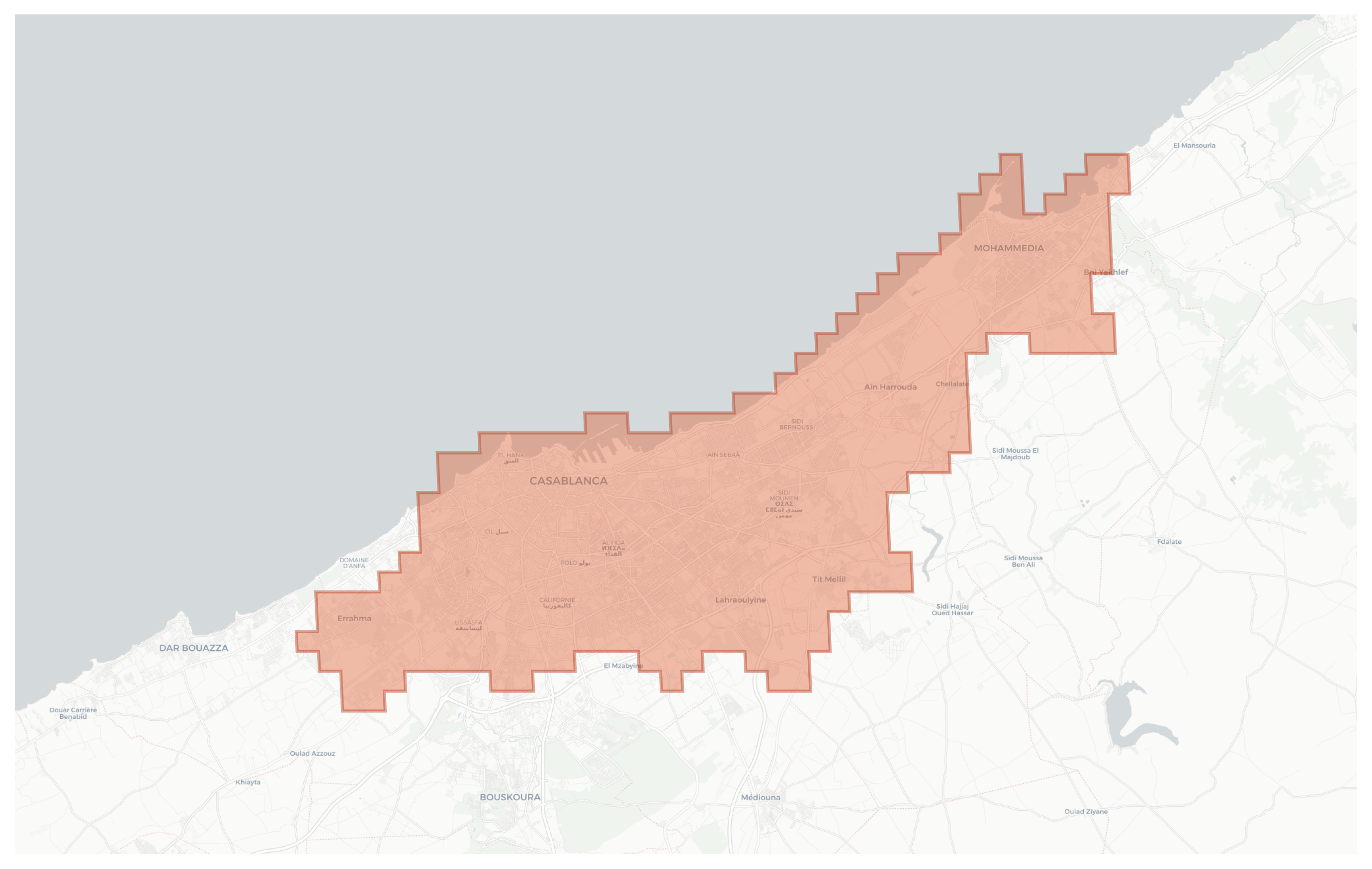 Casablanca geographic map