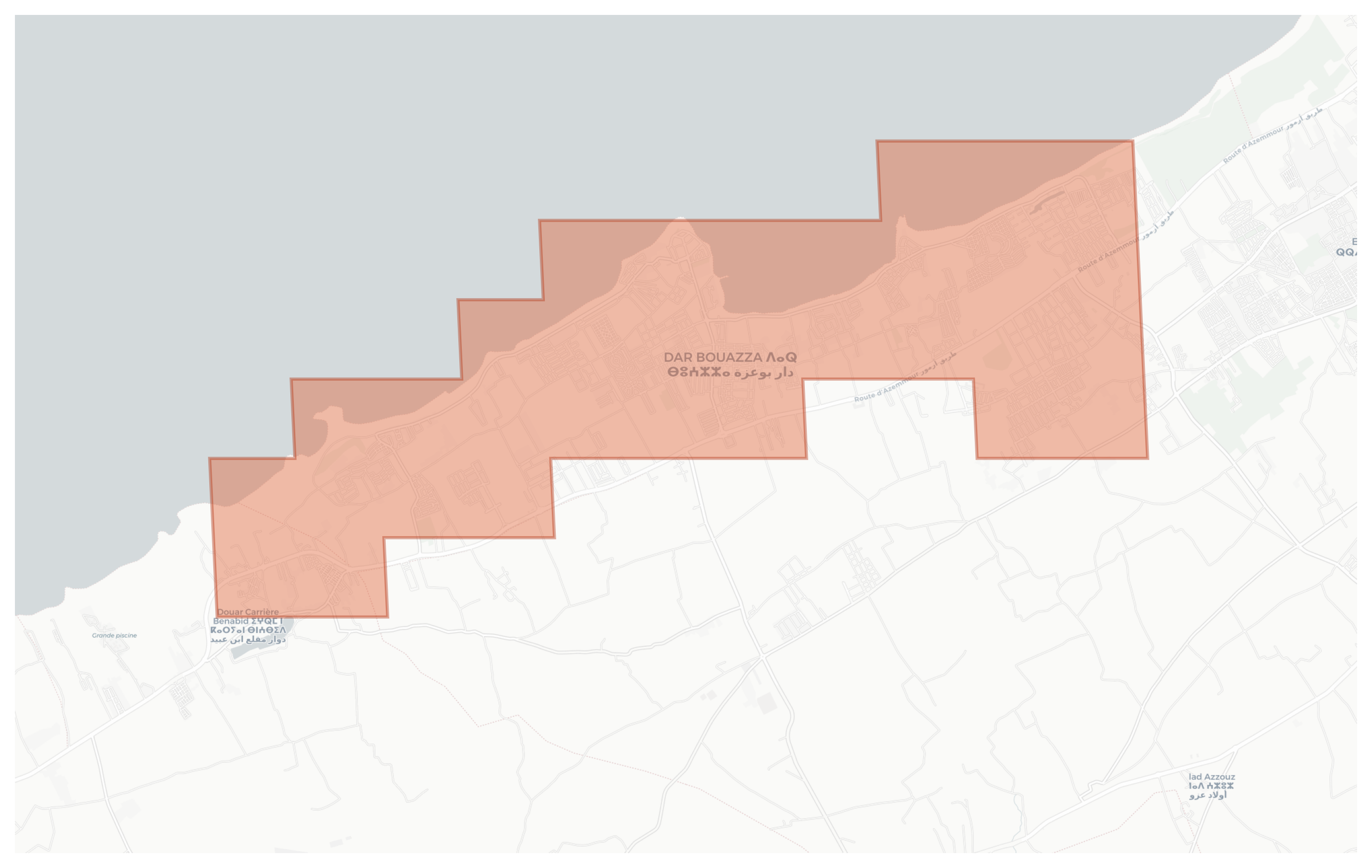 Dar Bouazza geographic map