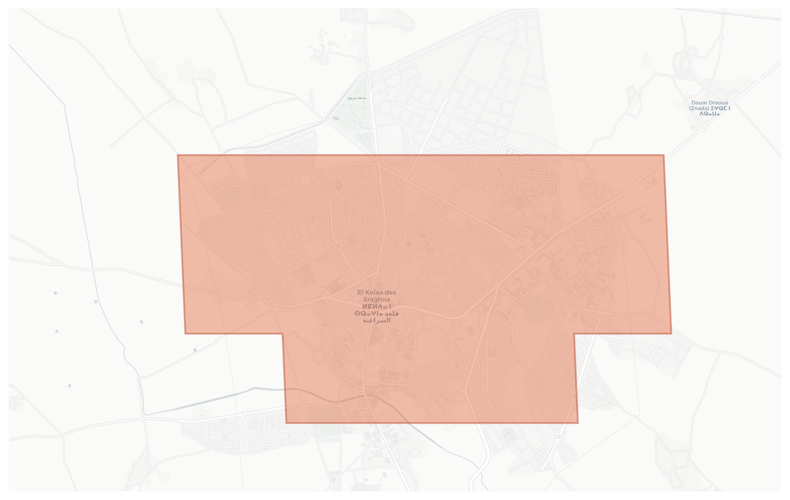 El Kelaa des Sraghna geographic map