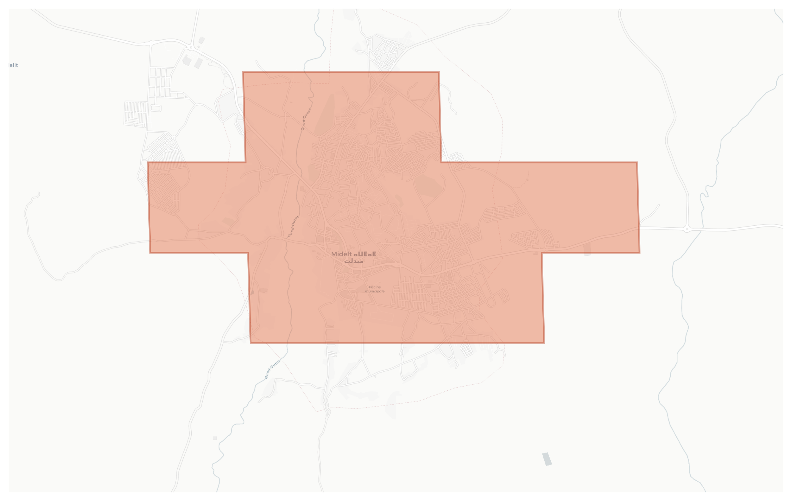 Midelt geographic map