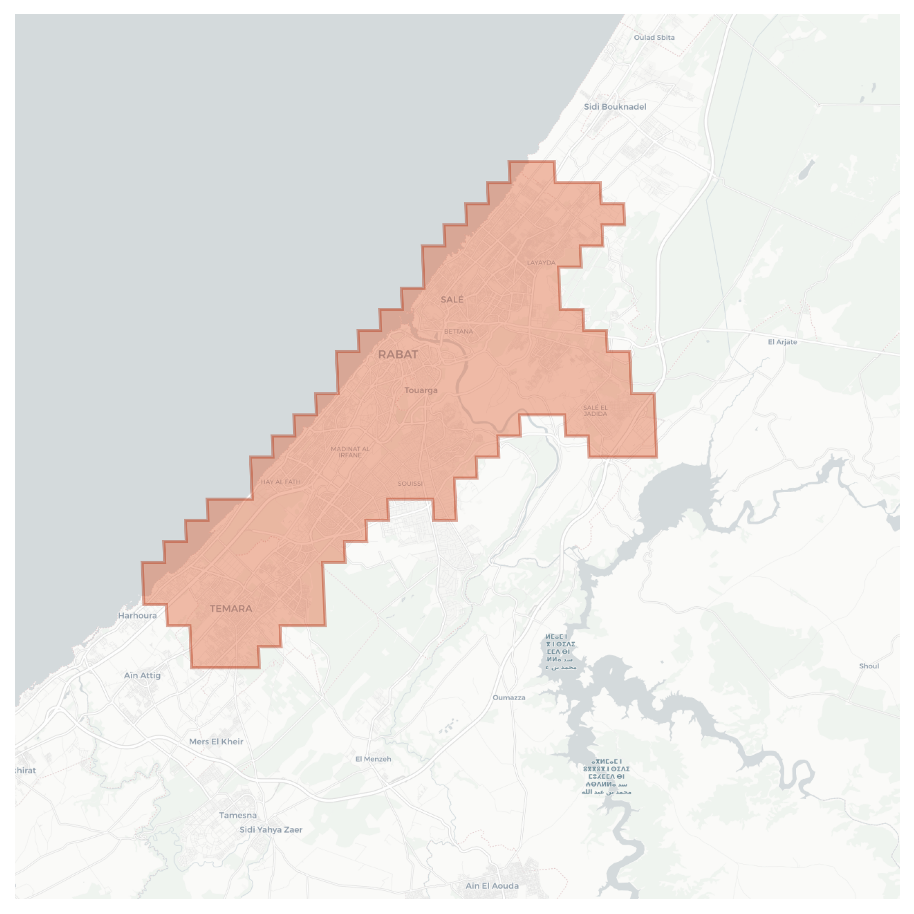 Rabat geographic map
