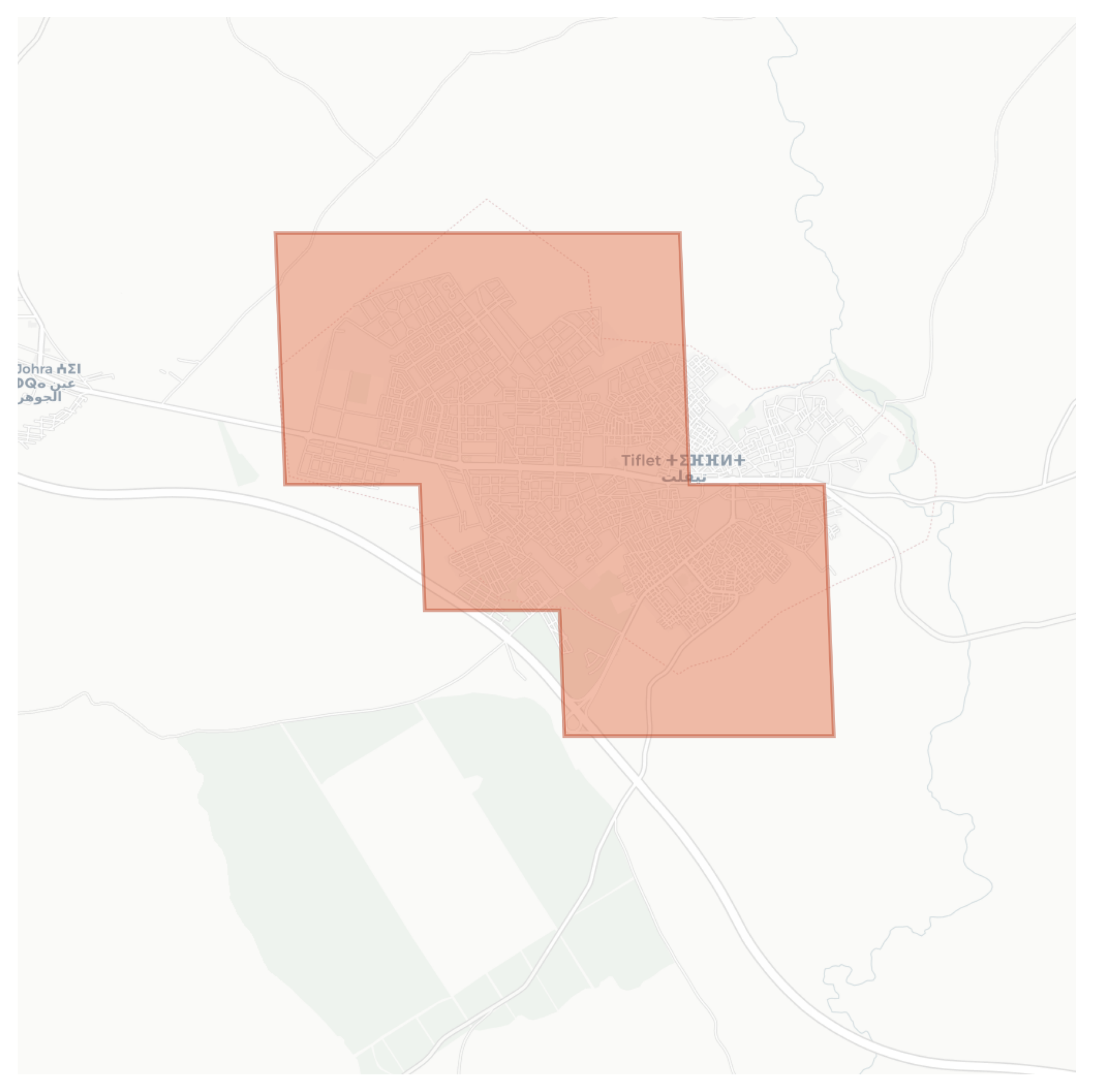 Tiflet geographic map