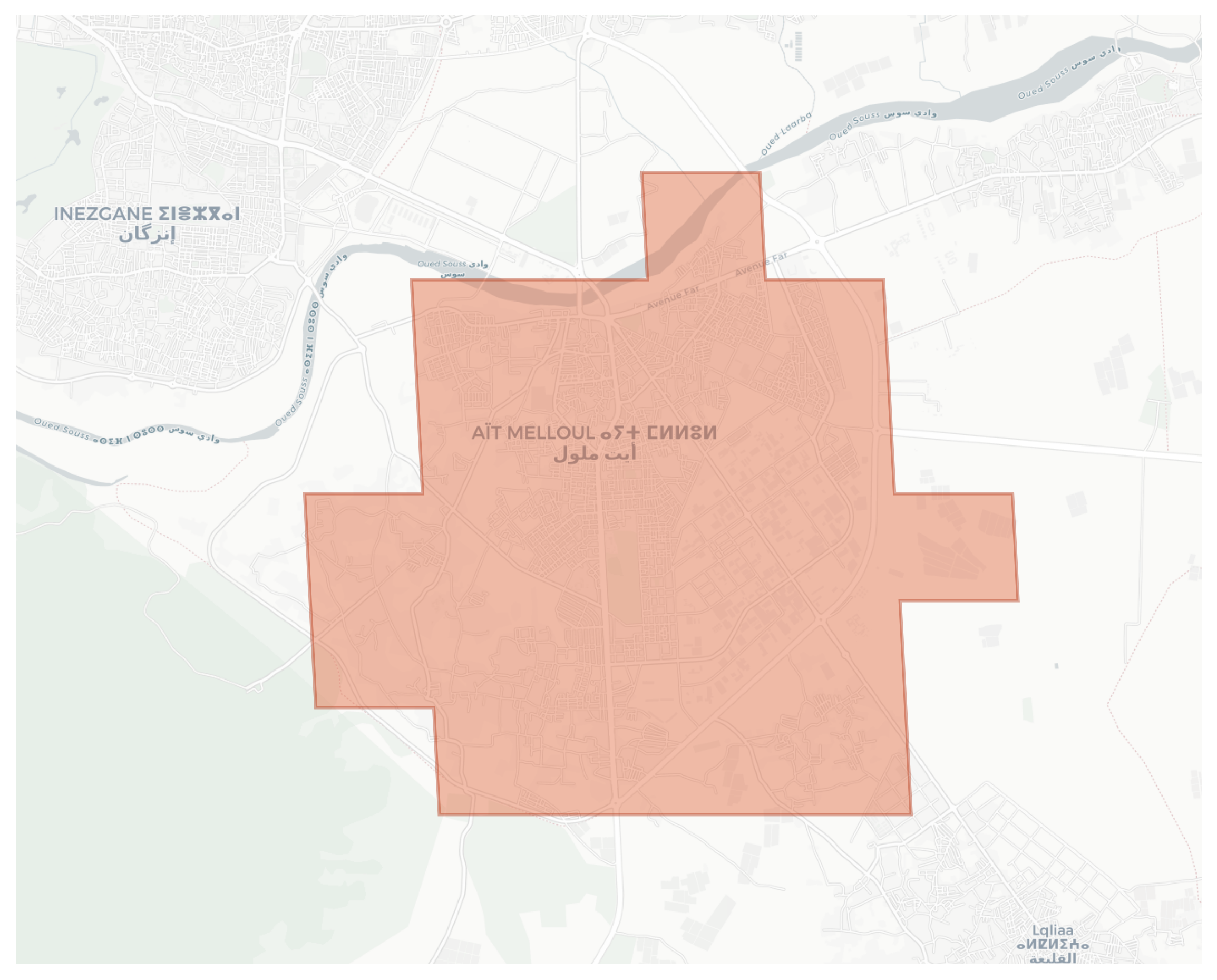 Aït Melloul geographic map
