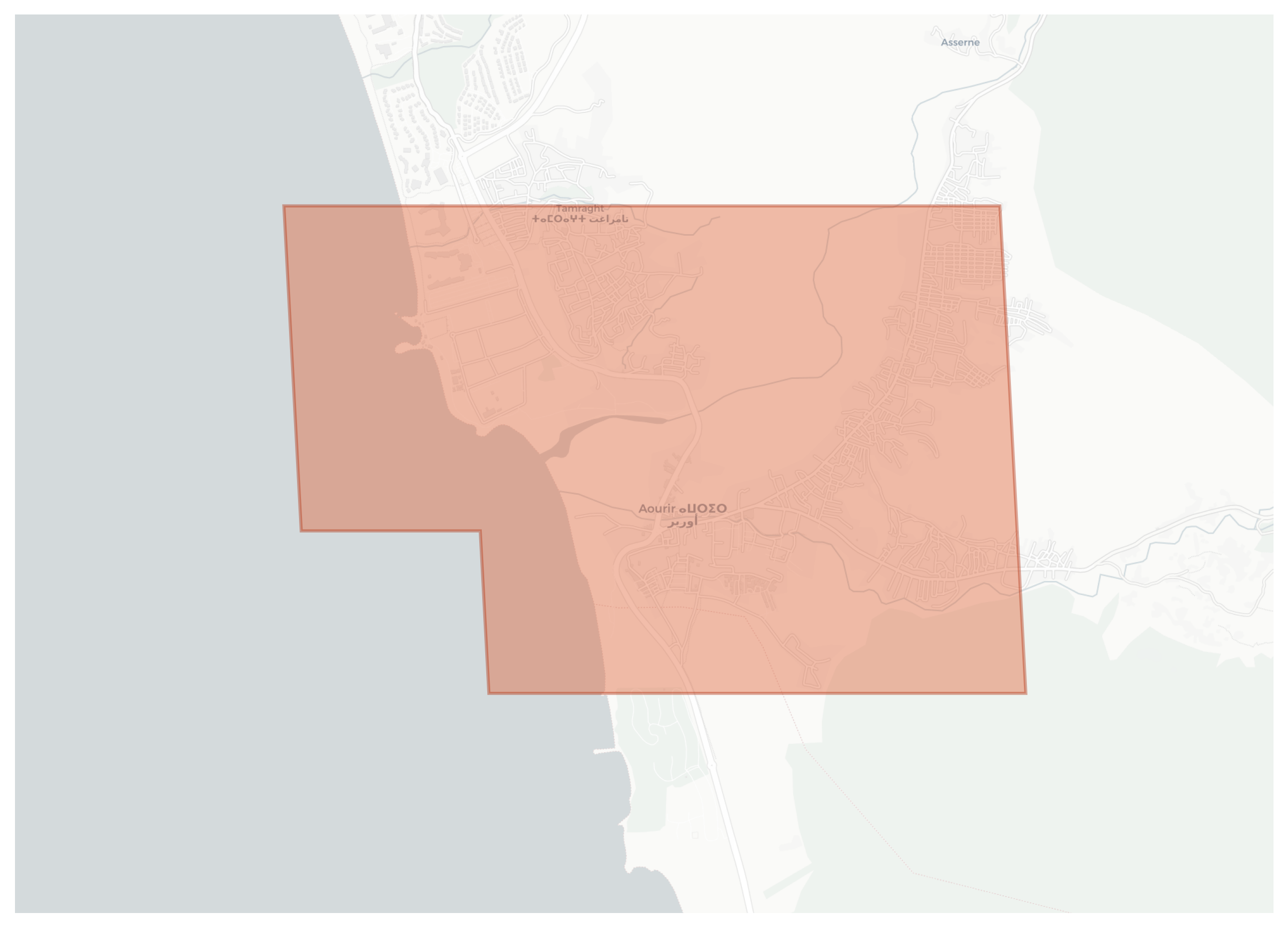 Aourir geographic map