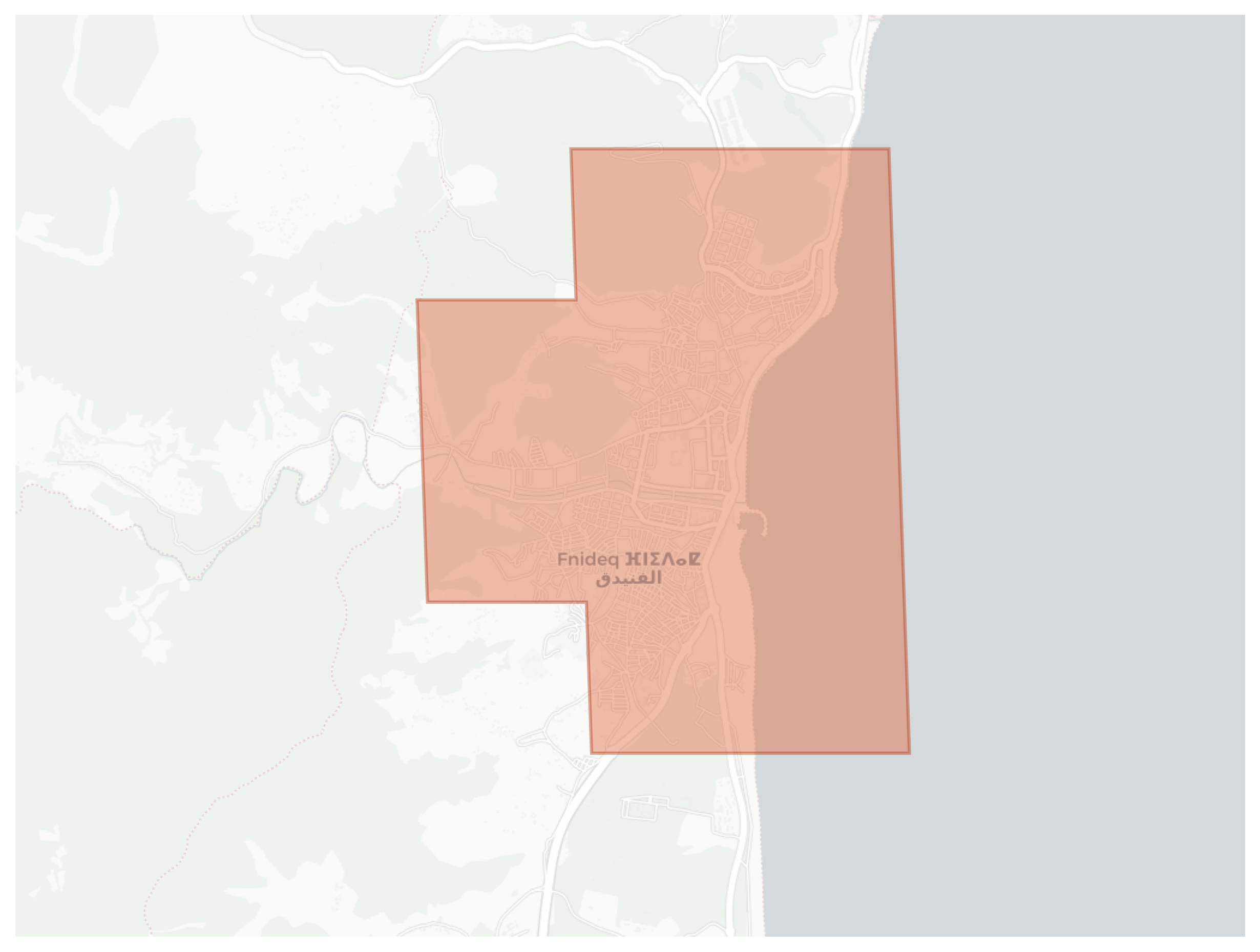Fnideq geographic map