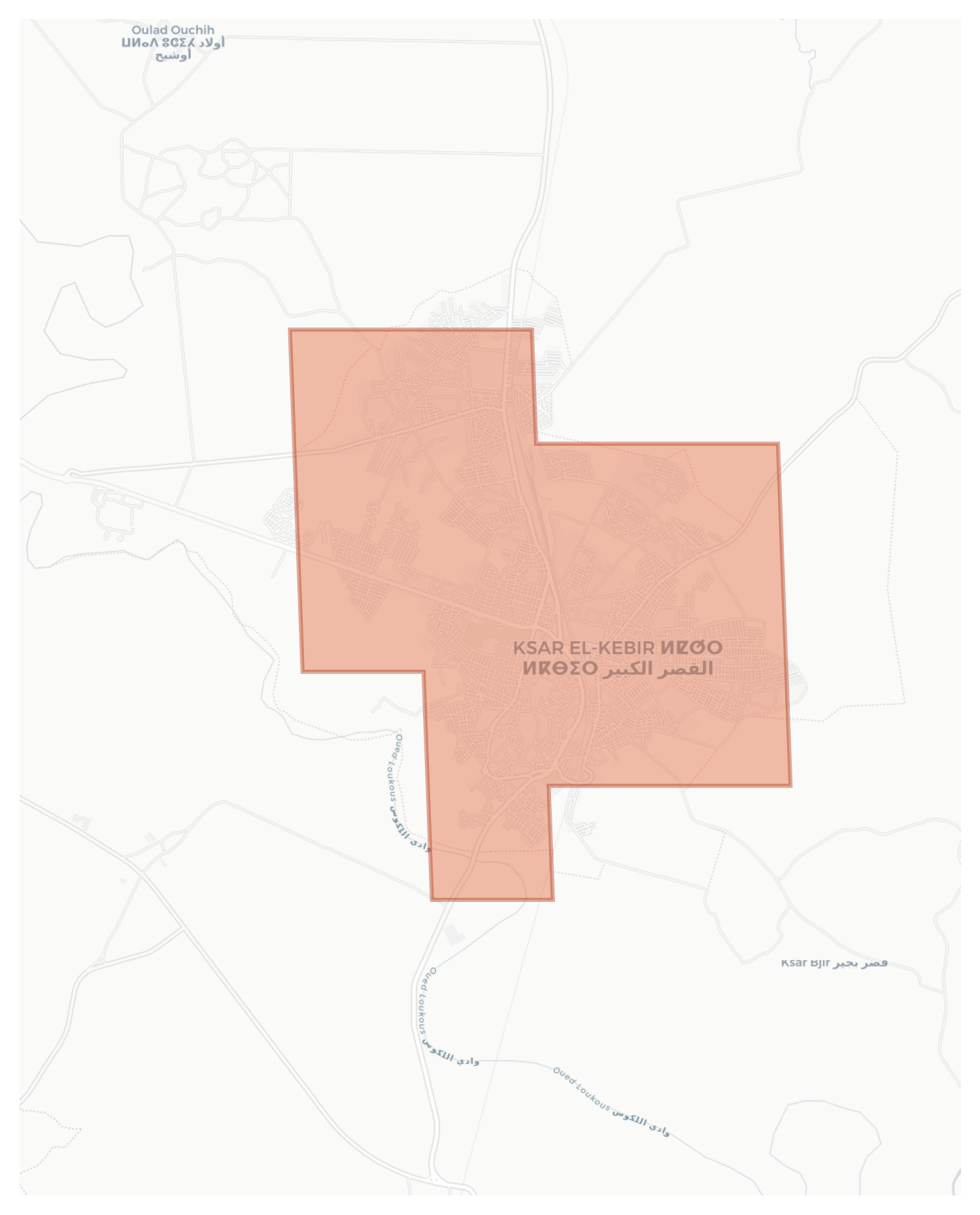 Ksar el-Kebir geographic map