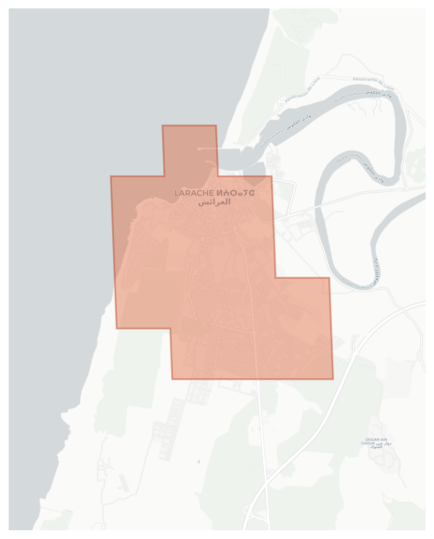 Larache geographic map